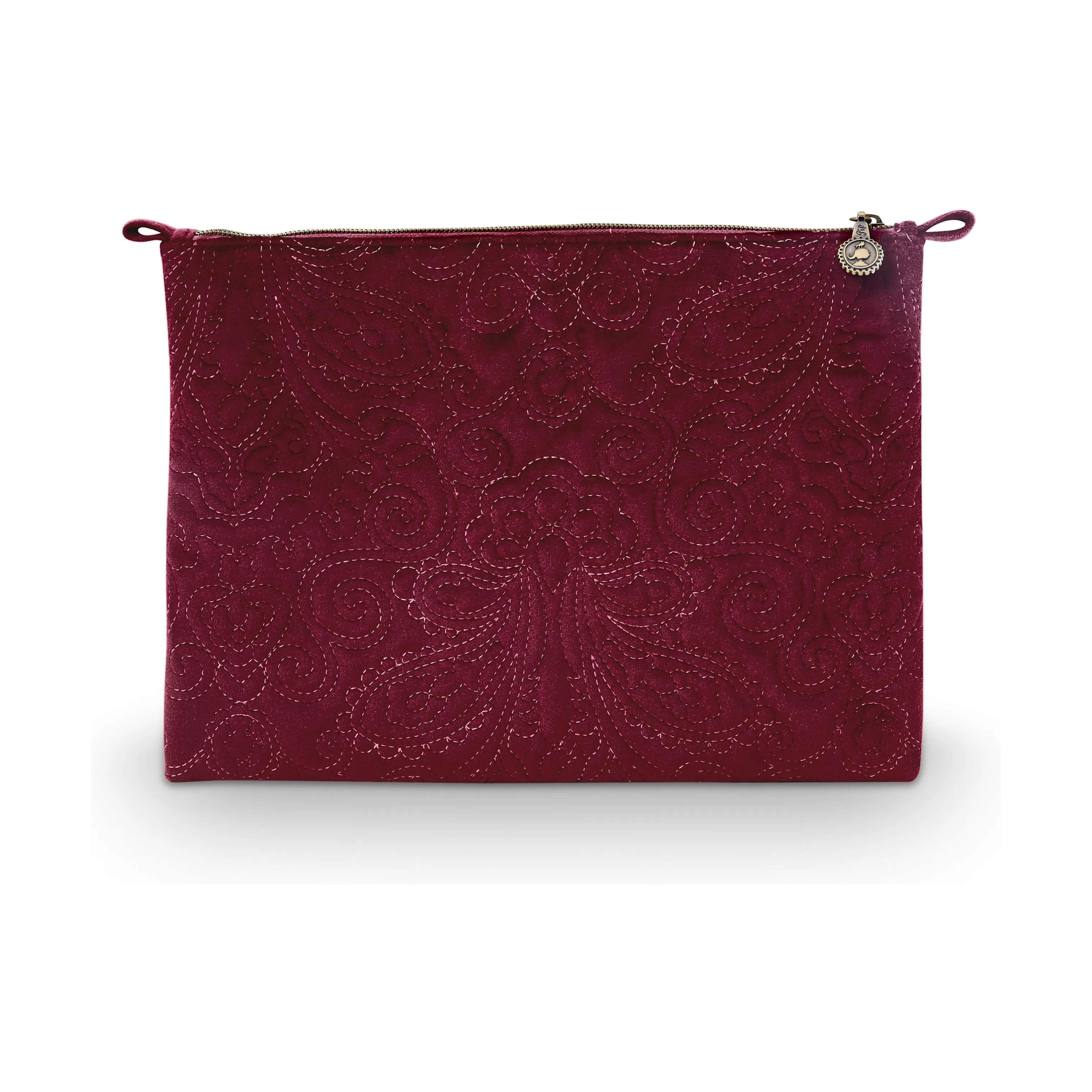 PIP Studio Toilettasker Quilt Flad Kosmetiktaske - Large i Dark Red, 2