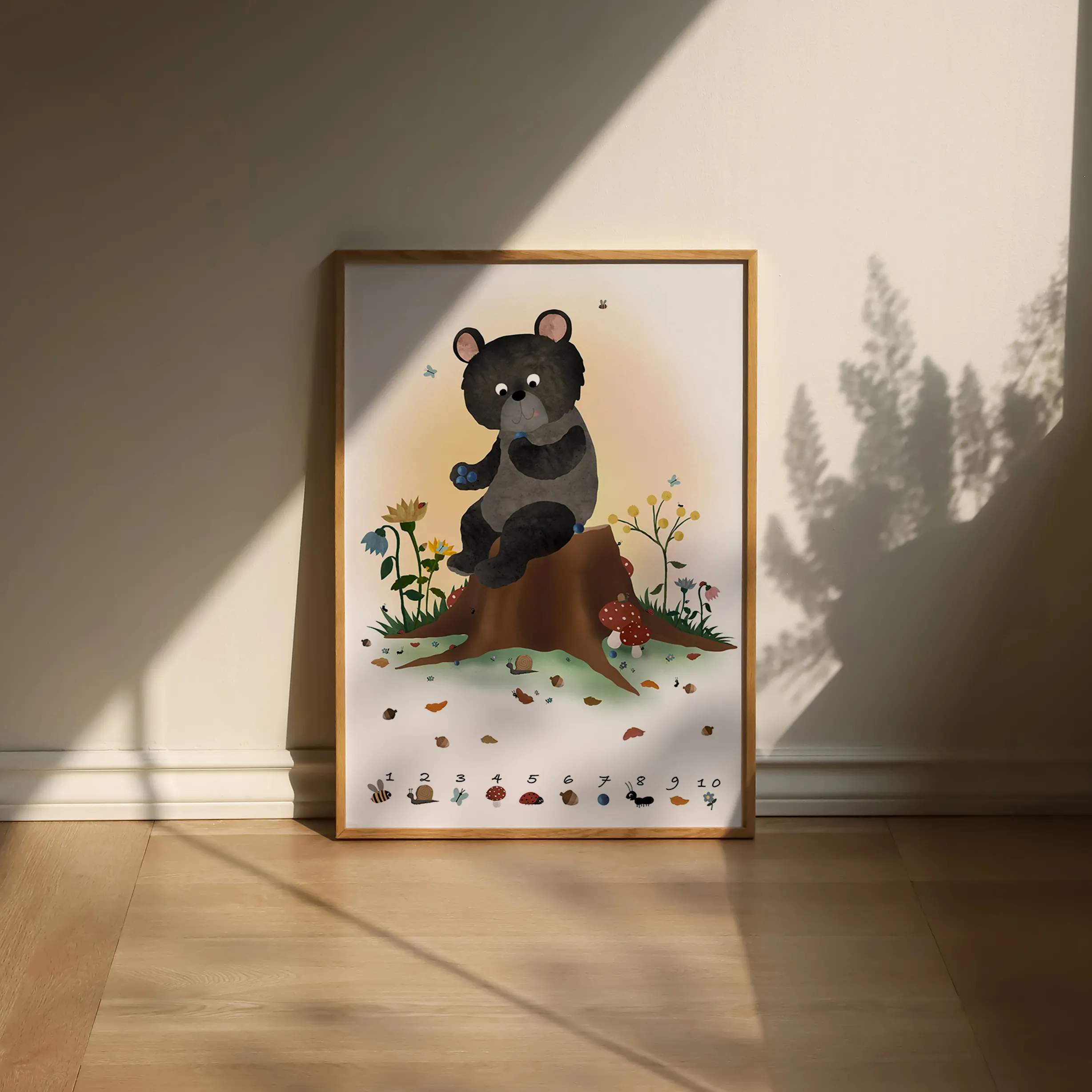 Poster&Frame Plakater Plakat - Blåbærbjørn i B50 x L70 cm, 2