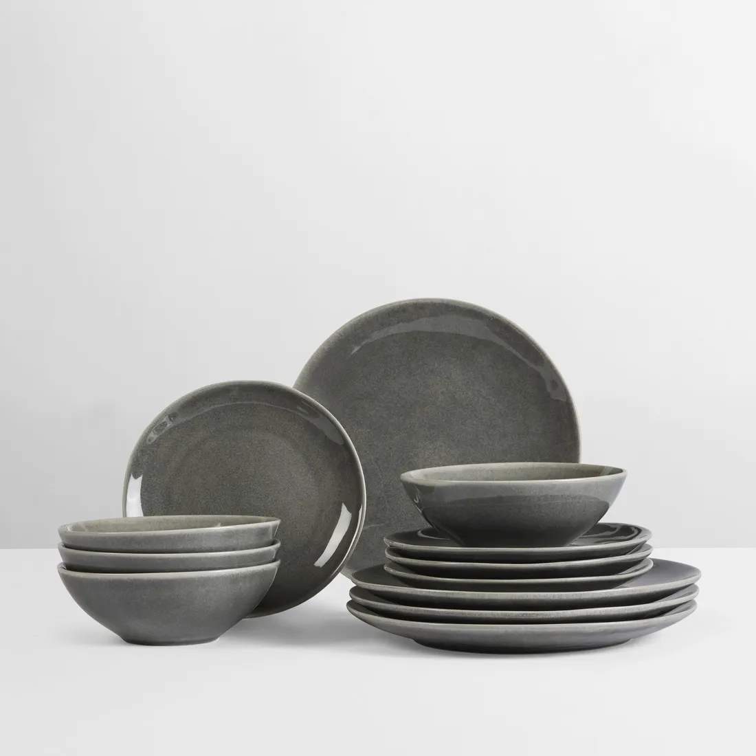 Broste Copenhagen Middagstallerkener Nordic Rain Middagssæt - 12 dele i 12 stk., 2