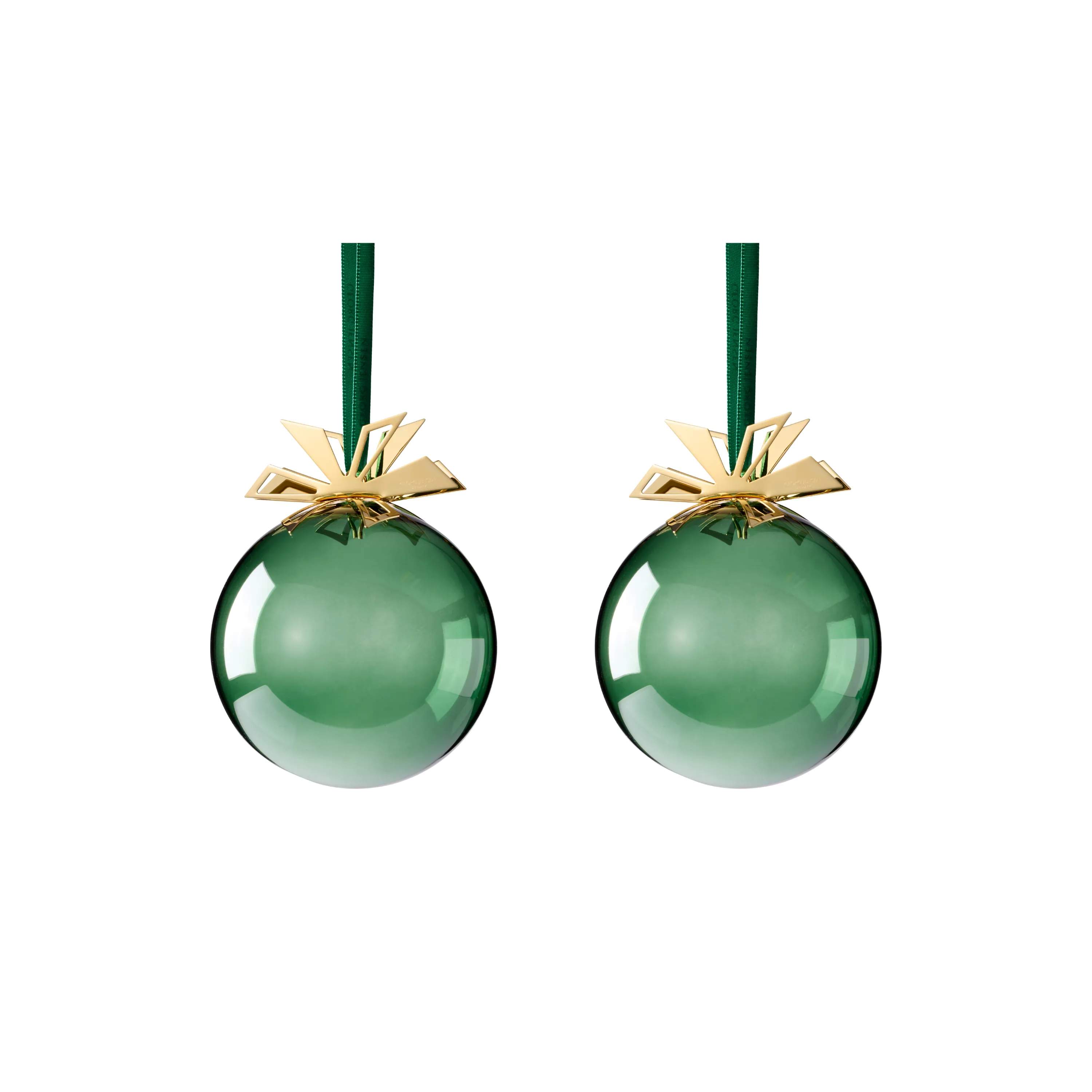 Georg Jensen Julekugler Christmas Collectibles CC 2025 Glaskugle Sløjfe - 2 stk. i Grøn, 1