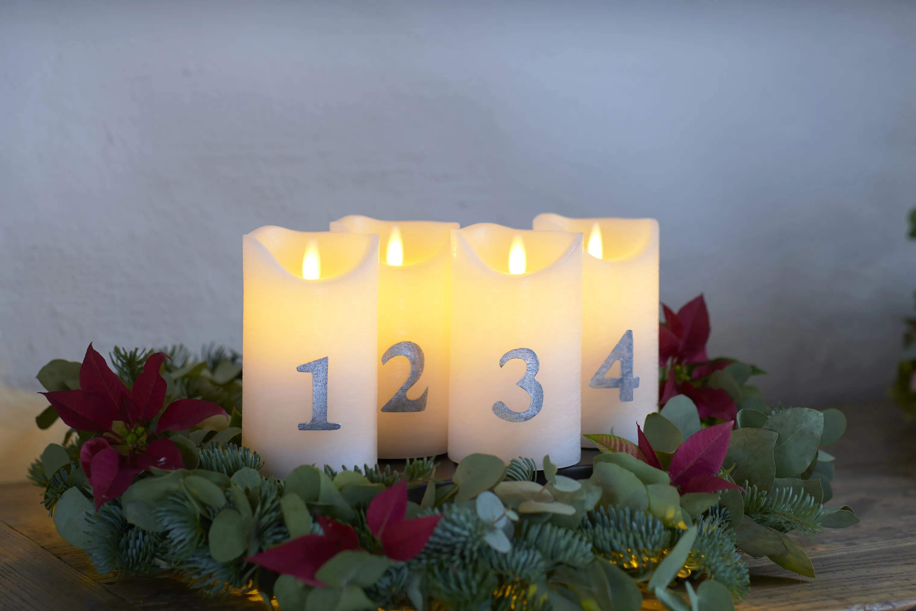Sirius adventslys Sara LED Adventslys - 4 stk. i White/Silver, 12,5 cm, 2
