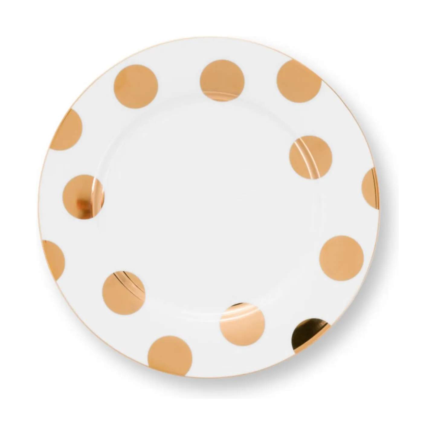 PIP Studio Middagstallerkener Dot Delight Tallerken - 2 stk. i Hvid / Guld, 23 cm, 4