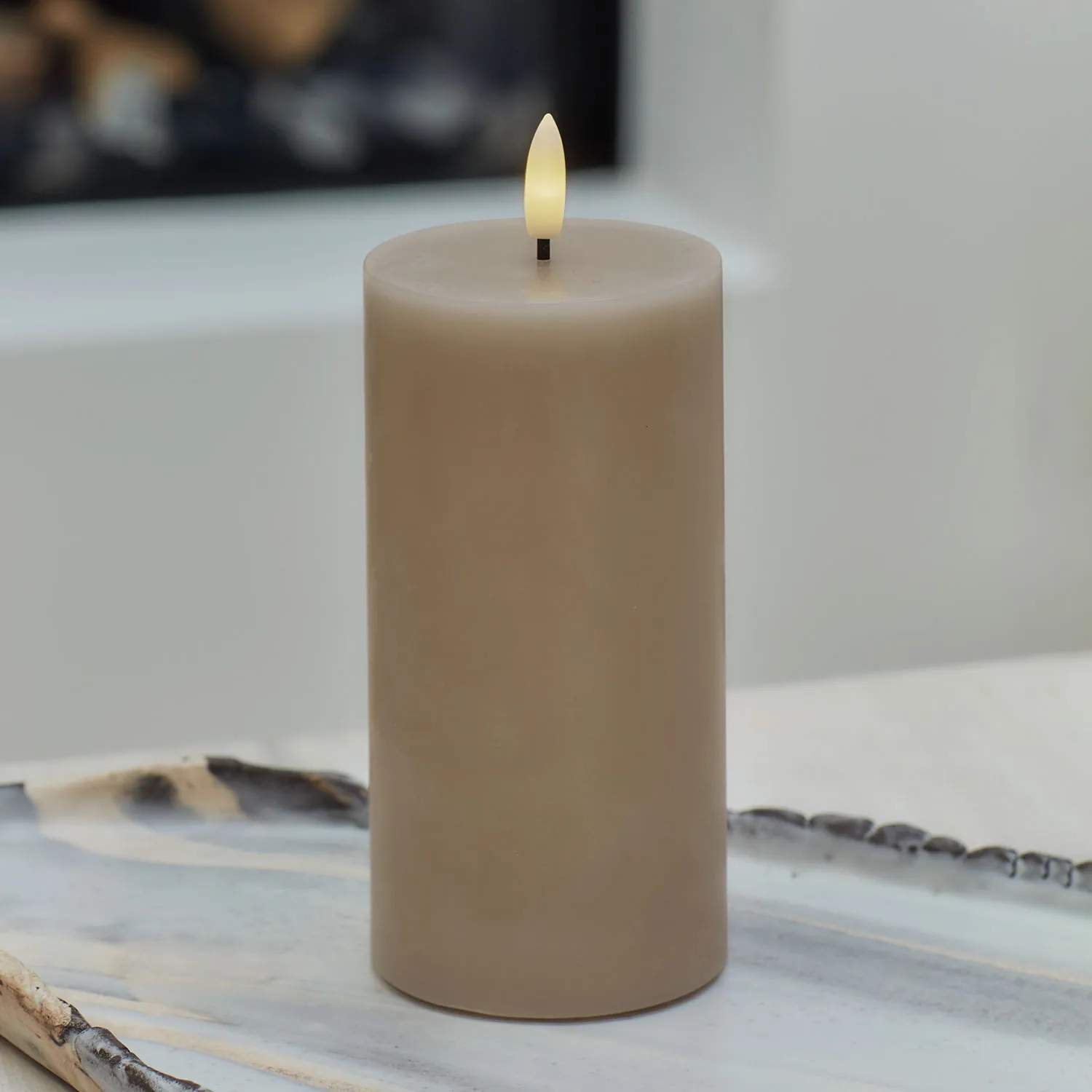 Sirius LED-lys Sille Genopladelig Sille LED Bloklys i Caramel, 15 cm, 2