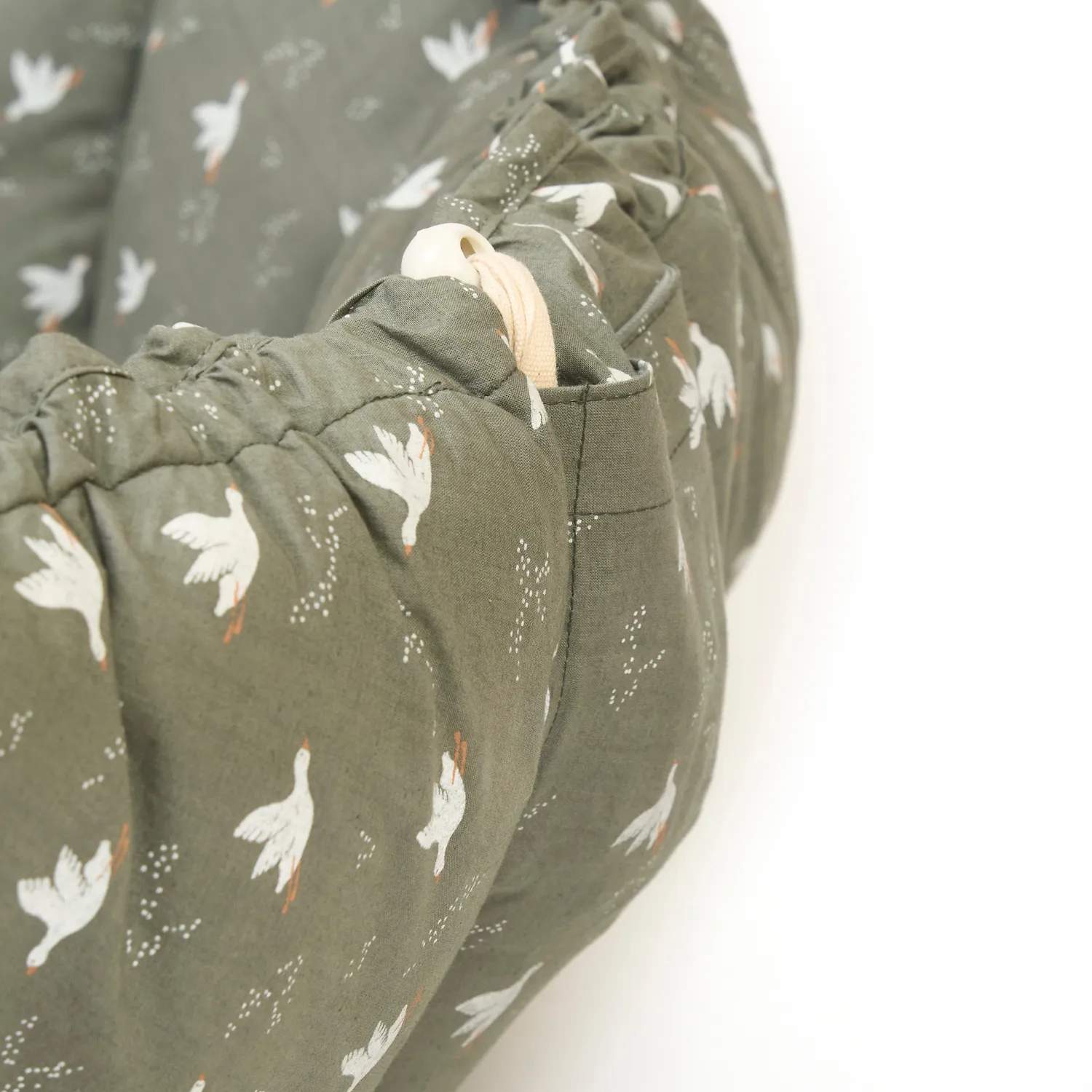 Play&Go Til børneværelset Bloom Babynest Legemåtte i Grøn m fugle, 2