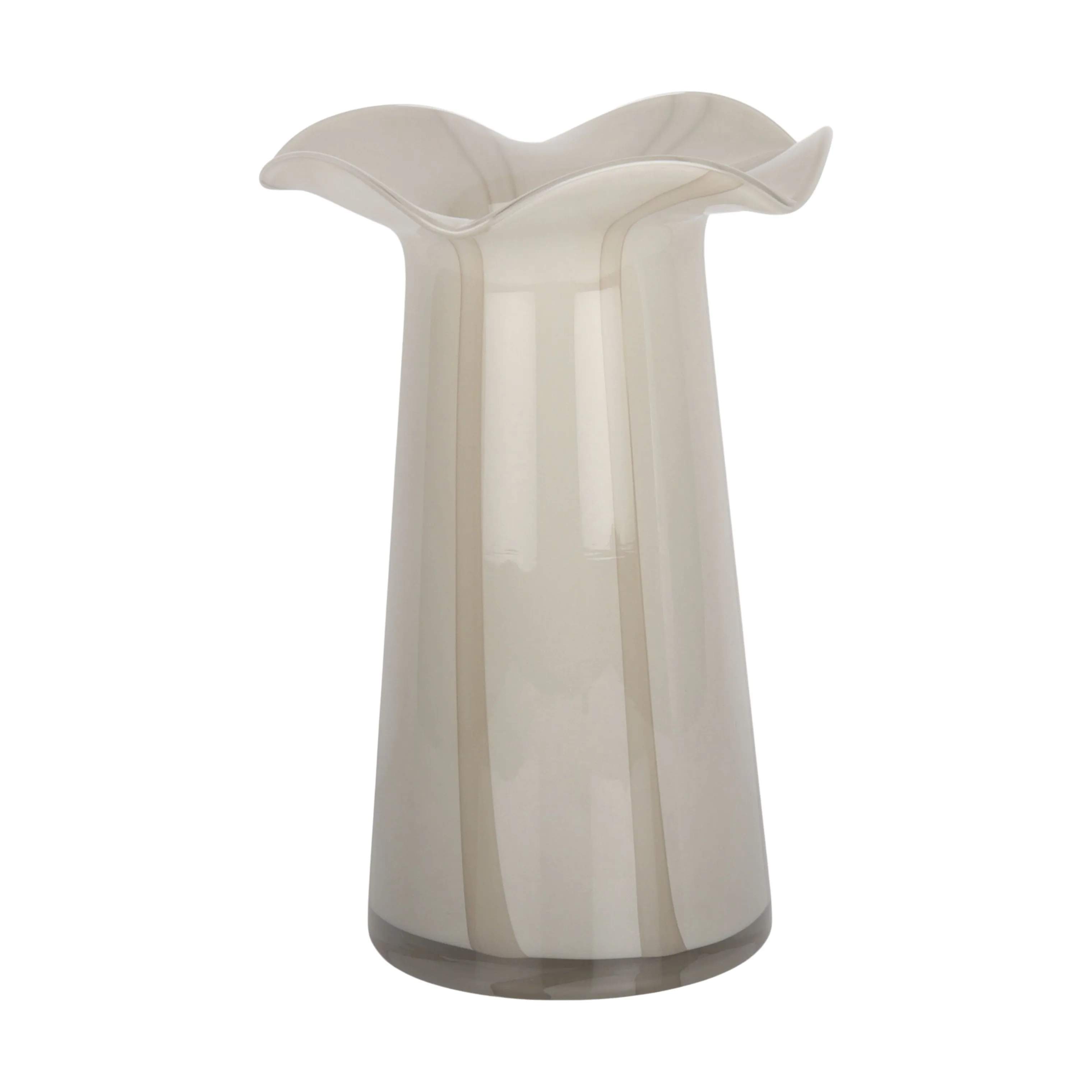 Vase, beige/bølget kant, large