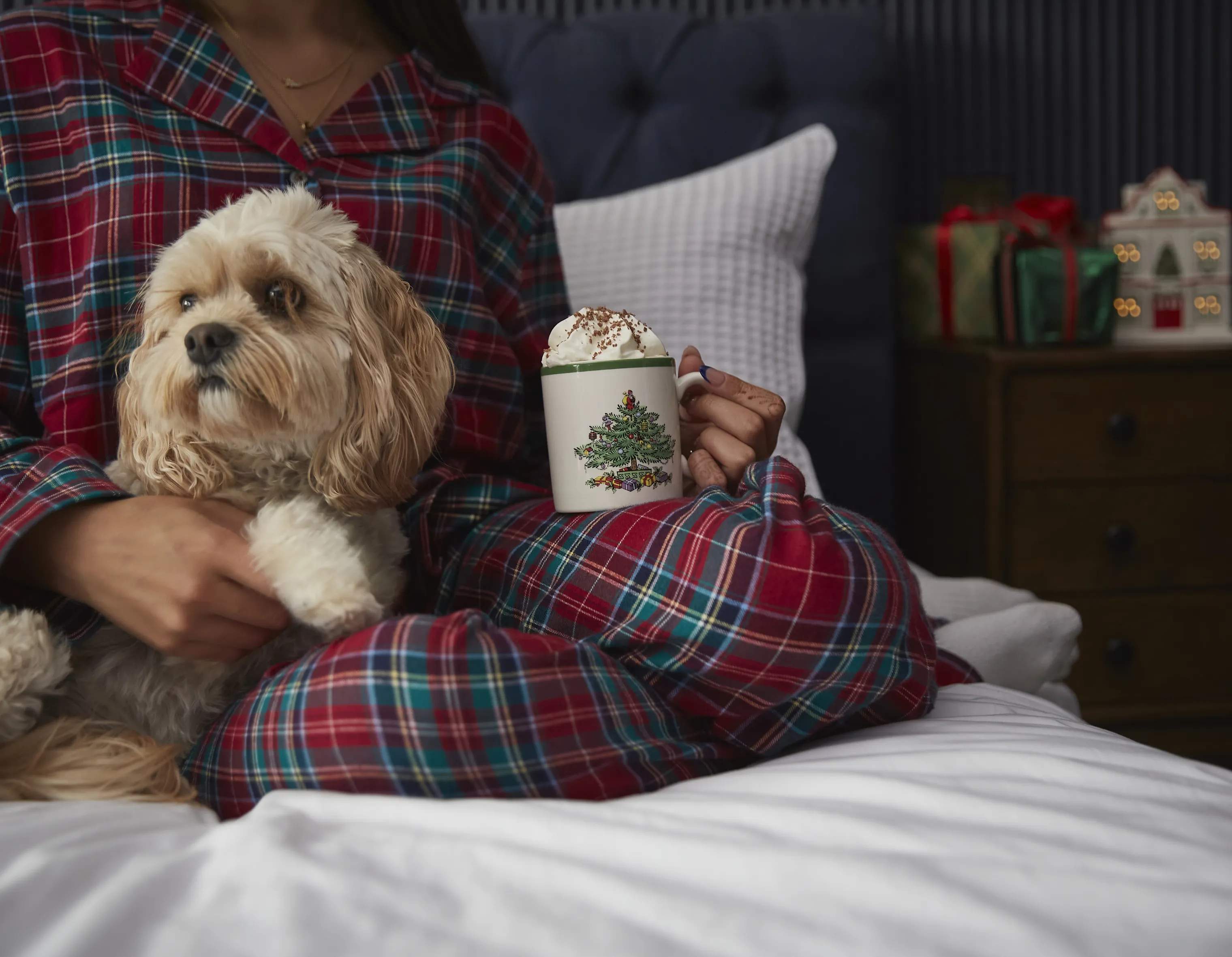Spode Krus og kopper med hank Christmas Tree Krus i Hvid/grøn/rød, 3