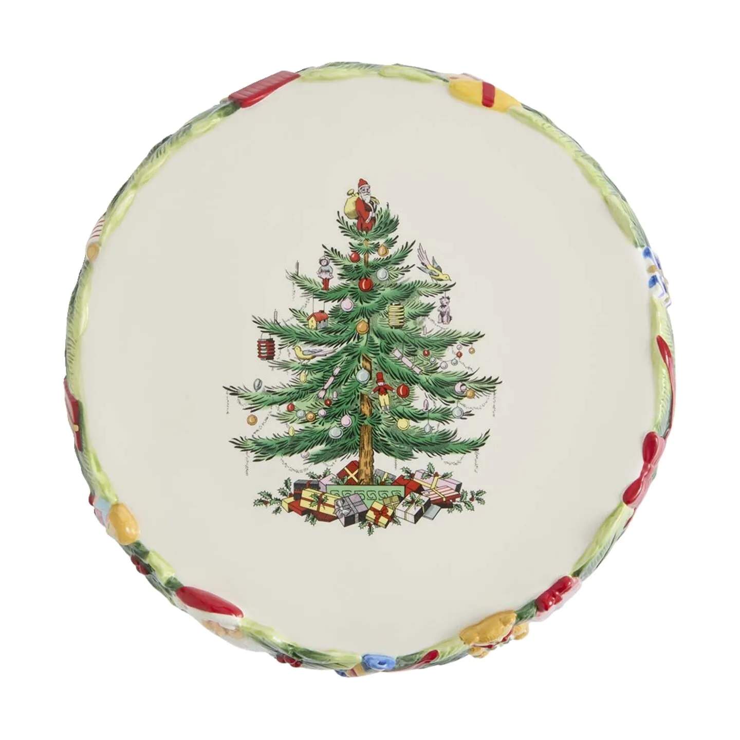 Spode Lagkagefade Christmas Tree Kagefad i Rød/grøn/hvid, 3