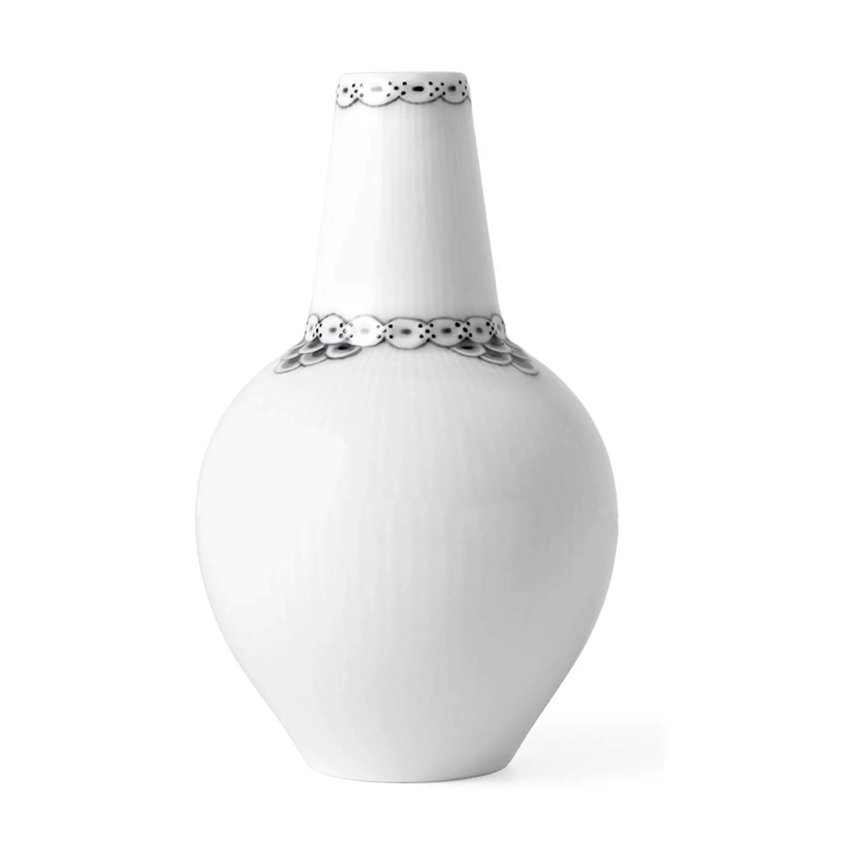 Sort Riflet Blonde Vase, hvid/sort, large
