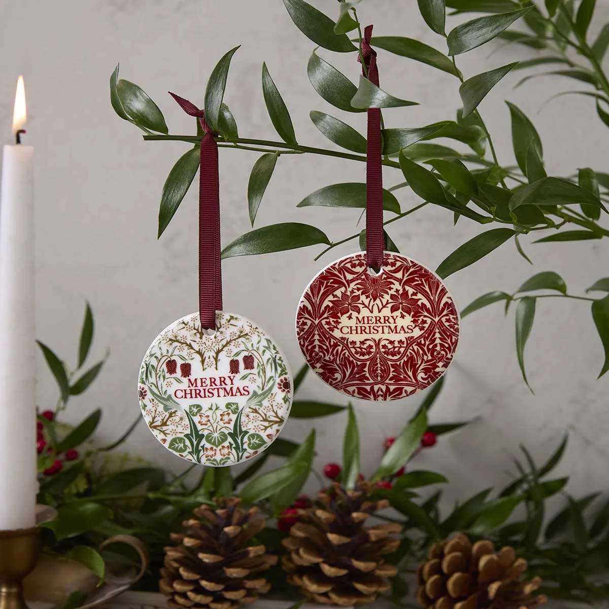 Spode Juleophæng Morris & Co Juleophæng - 2 stk. i Rød/grøn/hvid, 2