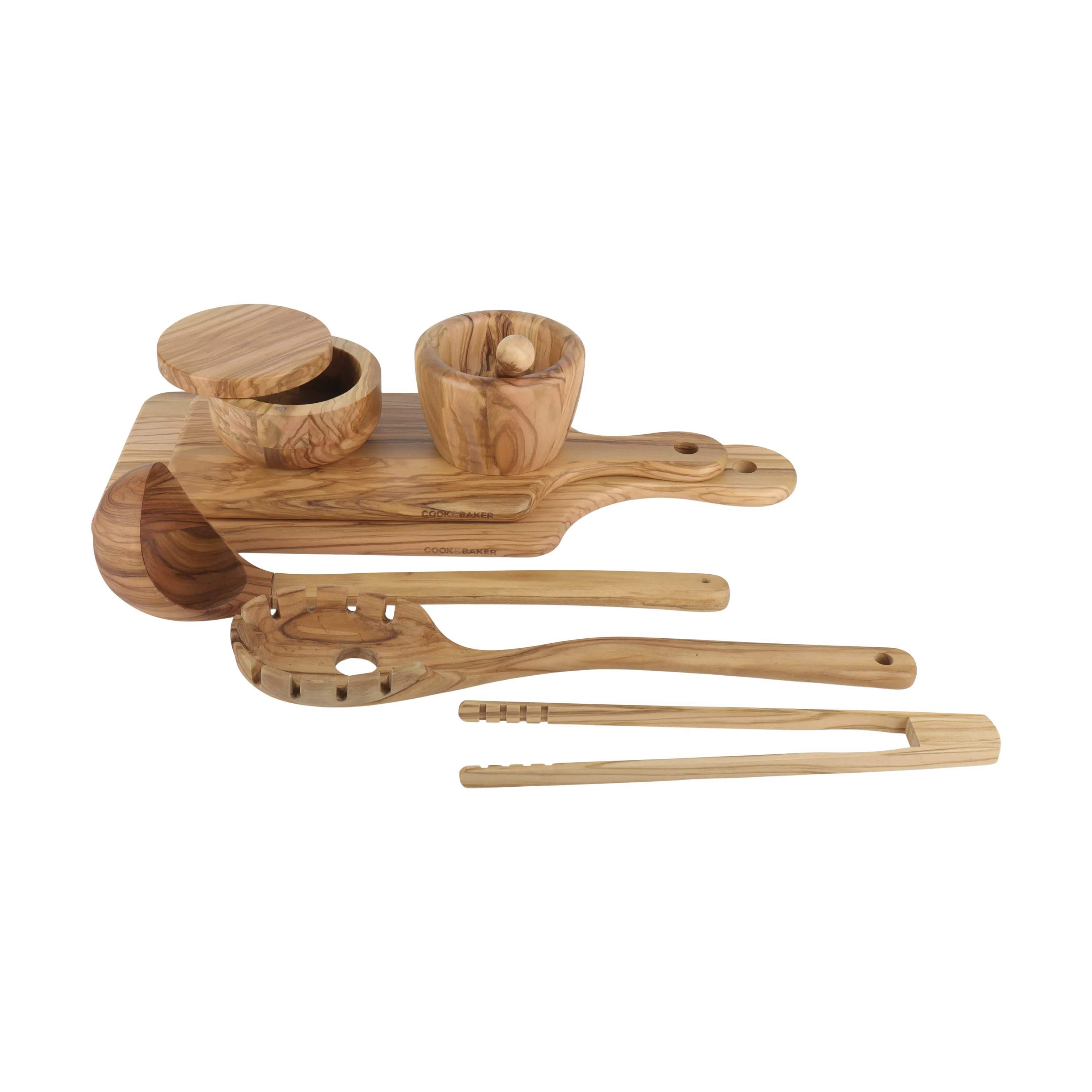 Cook & Baker Saltkar Premium Saltkar med låg i Oliventræ, 3