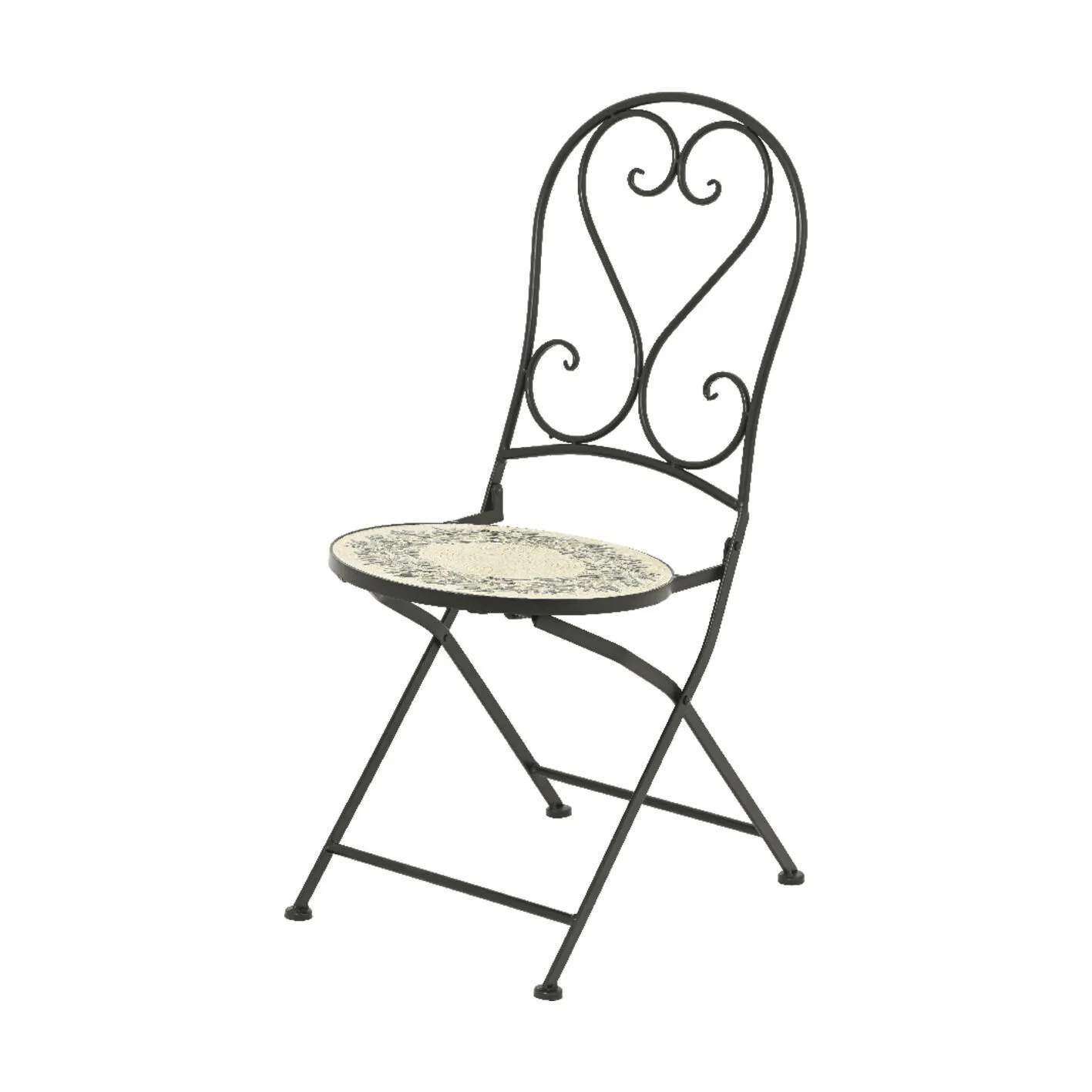 CASA Living Caféstole Athen Caféstol i Sort/natur/grøn, 1