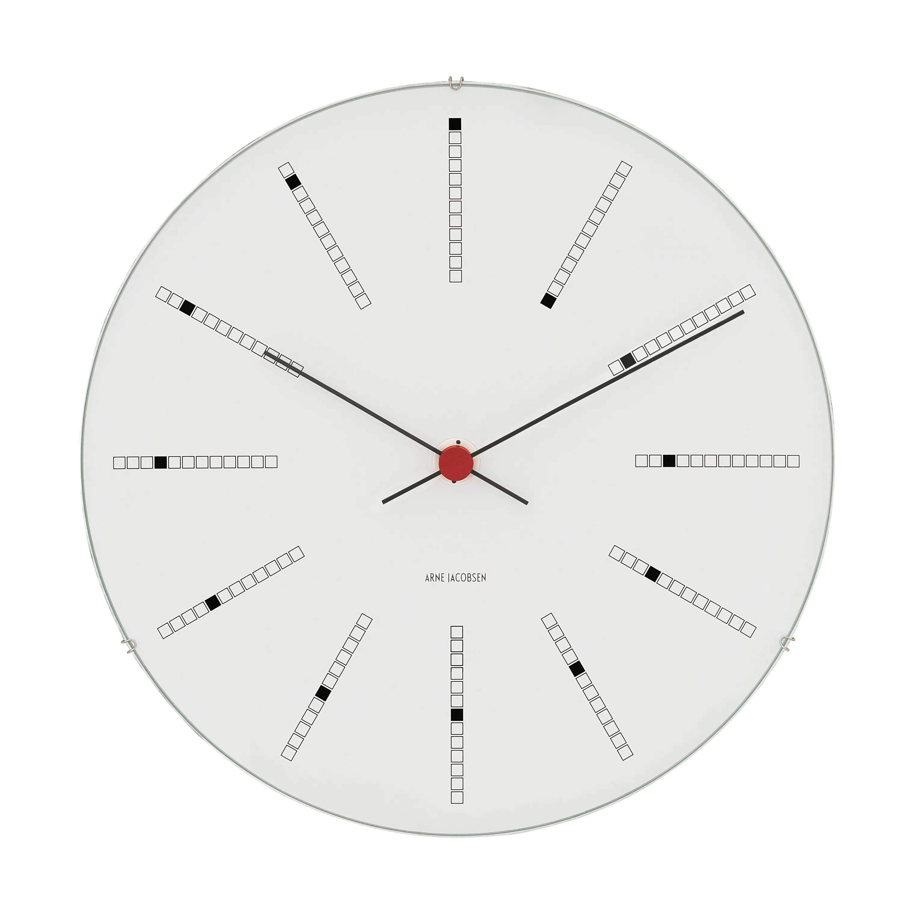 Bankers Clock Vægur, hvid/sort/rød, large