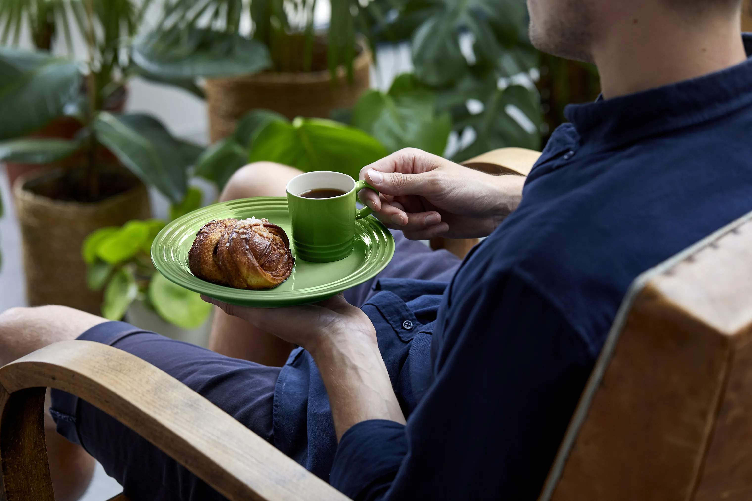 Le Creuset Frokosttallerkener Signature Frokosttallerken i Bamboo Green, 22 cm, 3