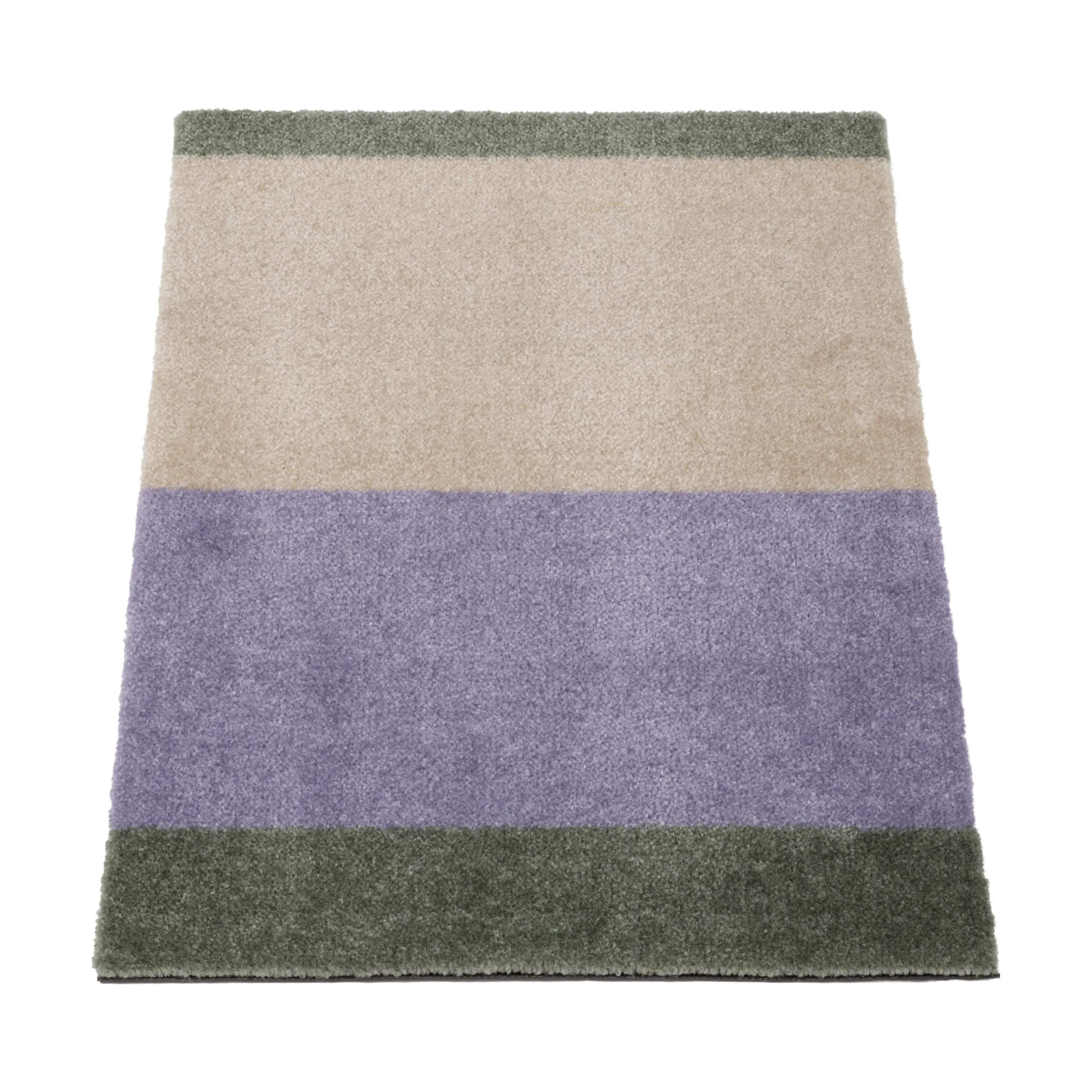 Tica Copenhagen Dørmåtter Stripes Horisontal Gulvmåtte i Lilla/Ivory/grøn, B40 x L60 cm, 7