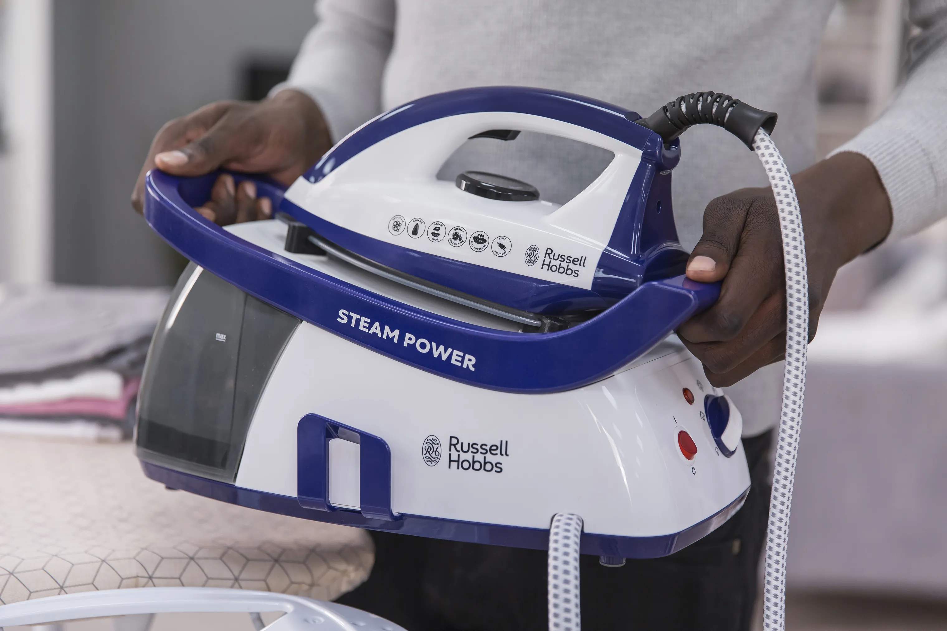 Russell Hobbs Strygejern Steam Power Dampstrygejern i Hvid/lilla, 7