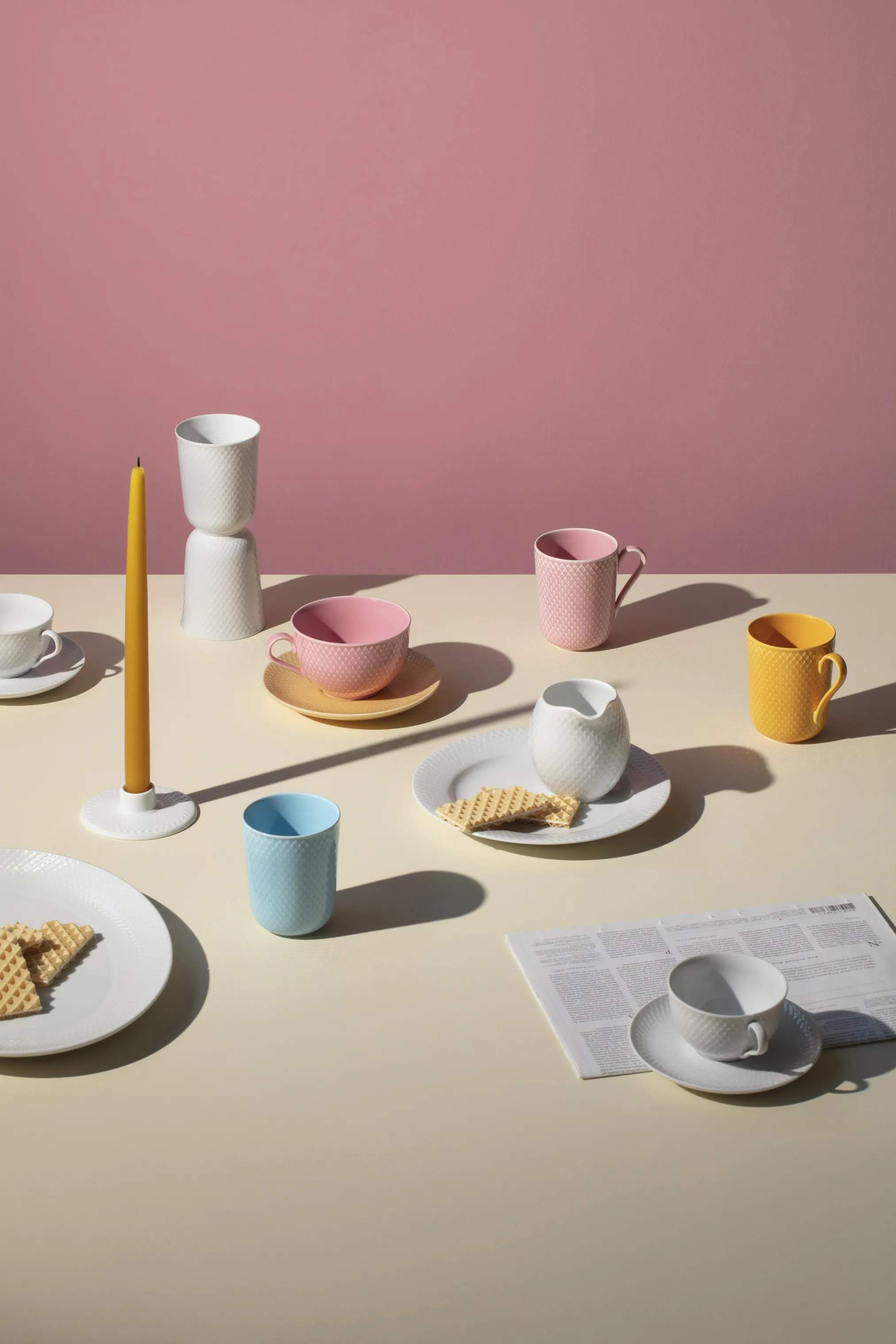 Lyngby Porcelæn Krus og kopper med hank Rhombe Color Krus m. hank i Gul, 4
