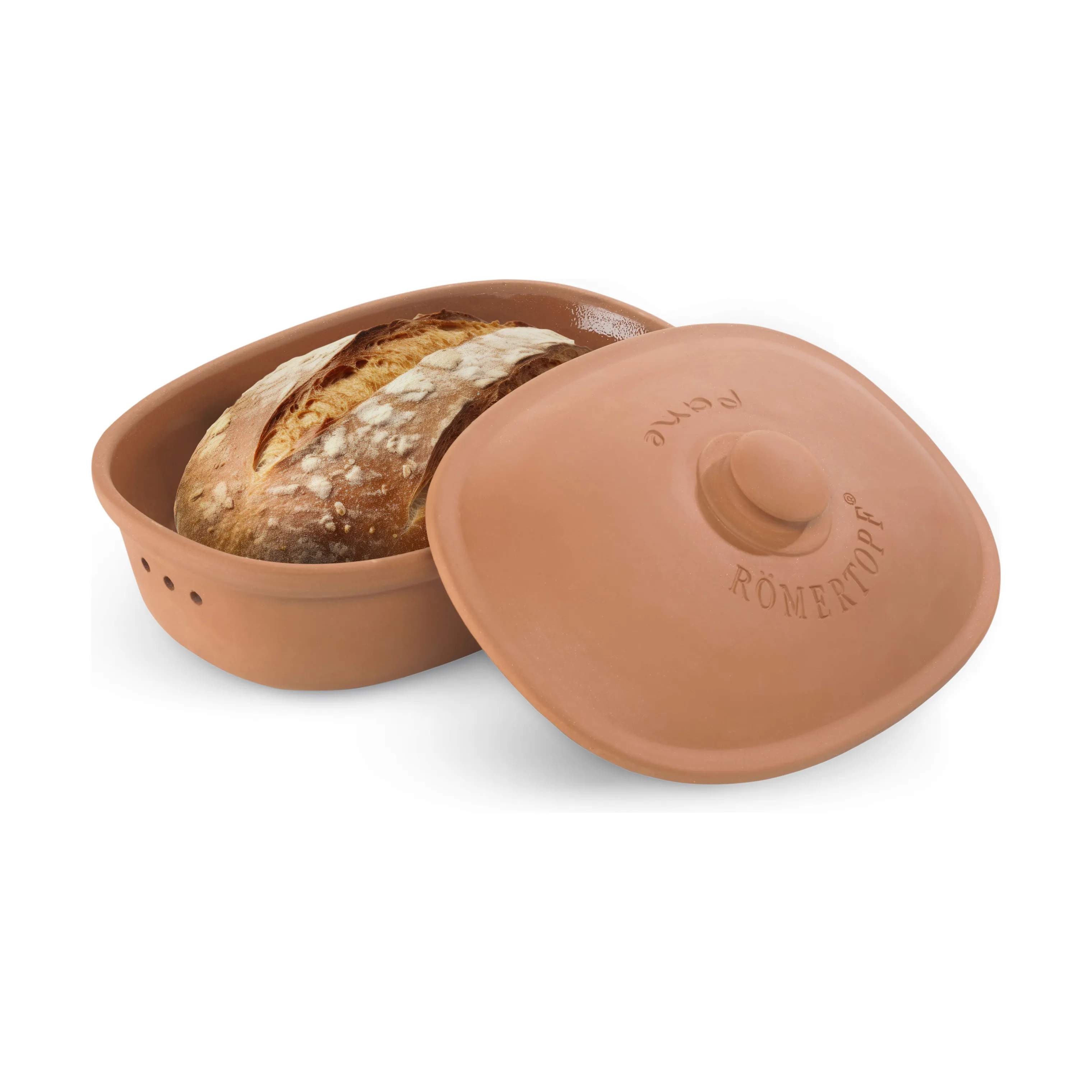 Römertopf Krukker med låg Brødopbevaring i Terracotta, 2.23 L, 2