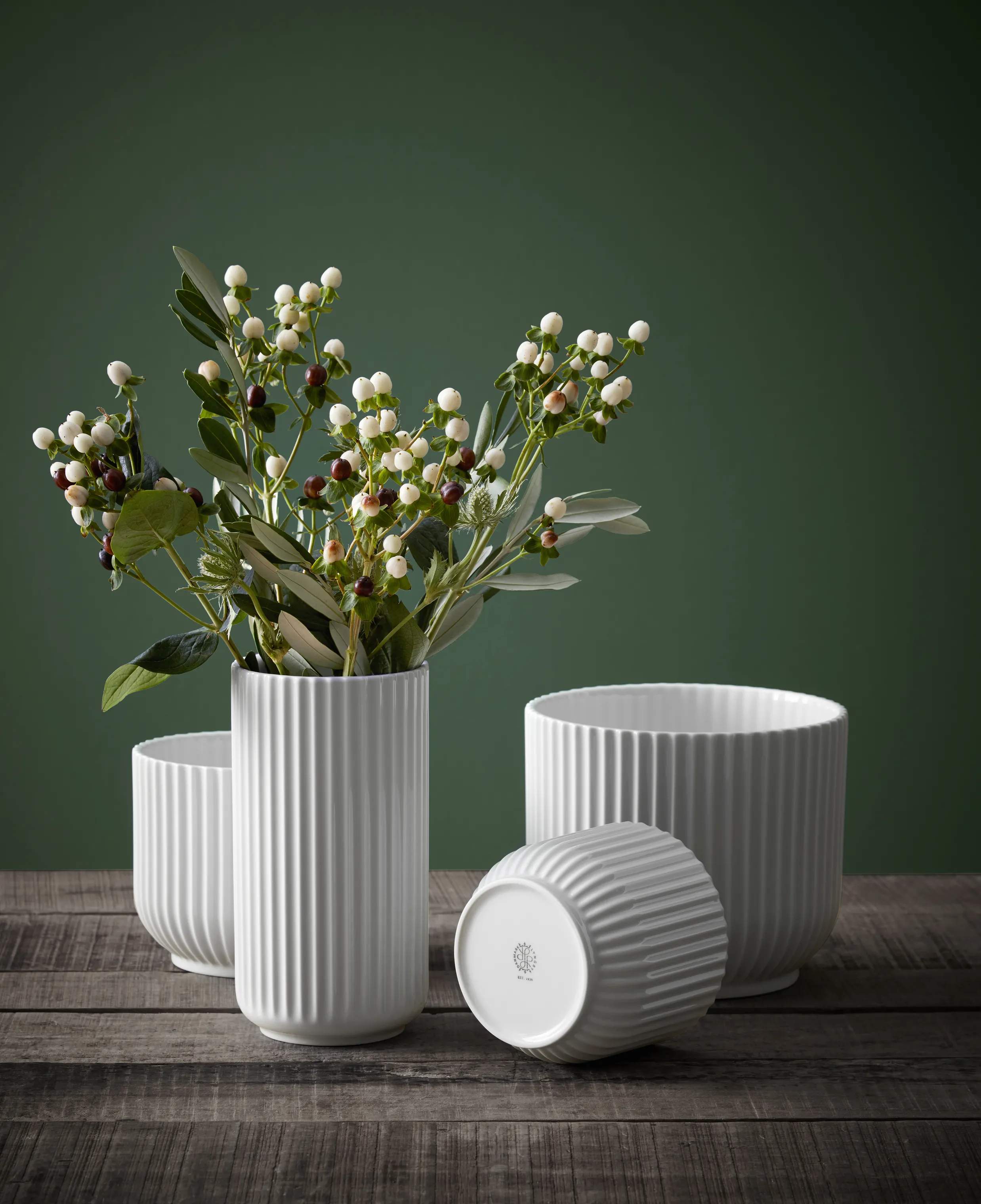 Lyngby Porcelæn Vaser Klassisk Lyngby Vase i Hvid, 20,5 cm, 2
