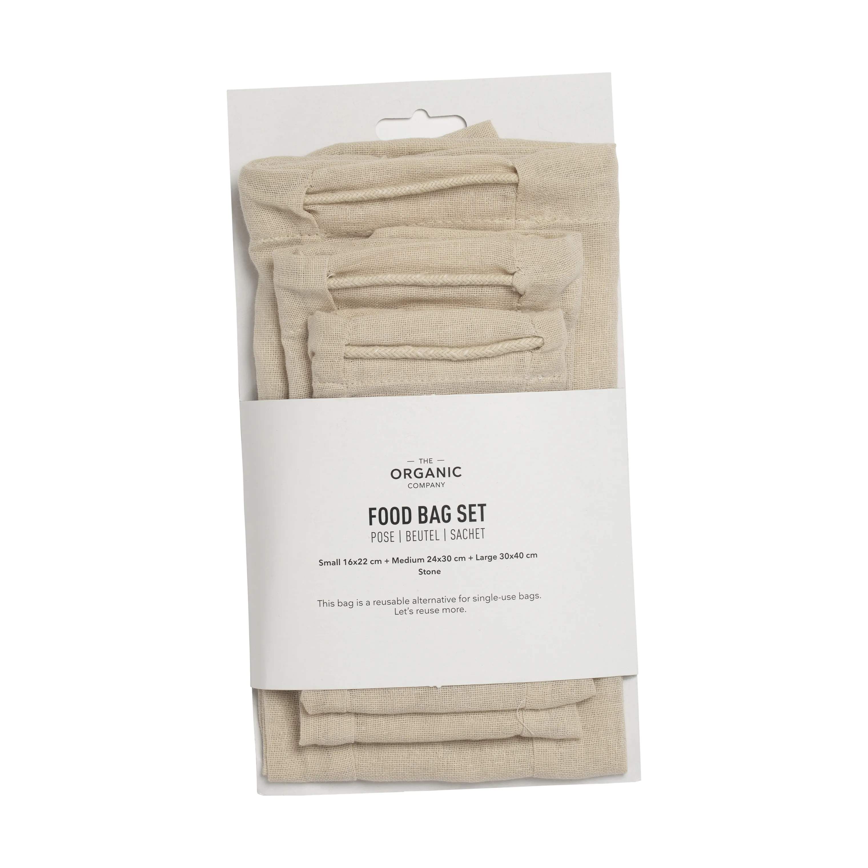 The Organic Company Øvrig madindpakning Madpose - 3 stk. i Beige, 3