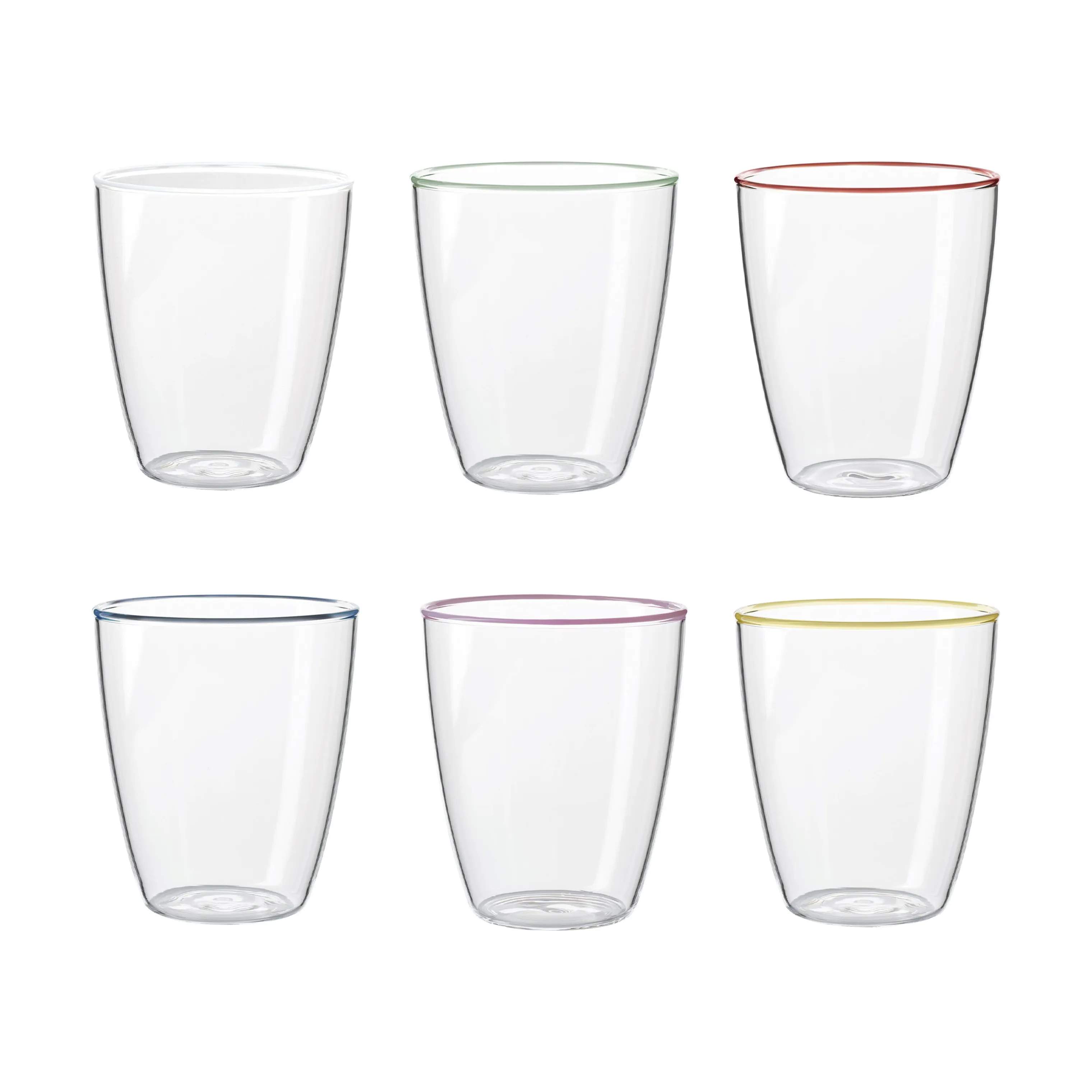 Life In Colour Vandglas Glas - 6 stk. i Multifarvet, 1