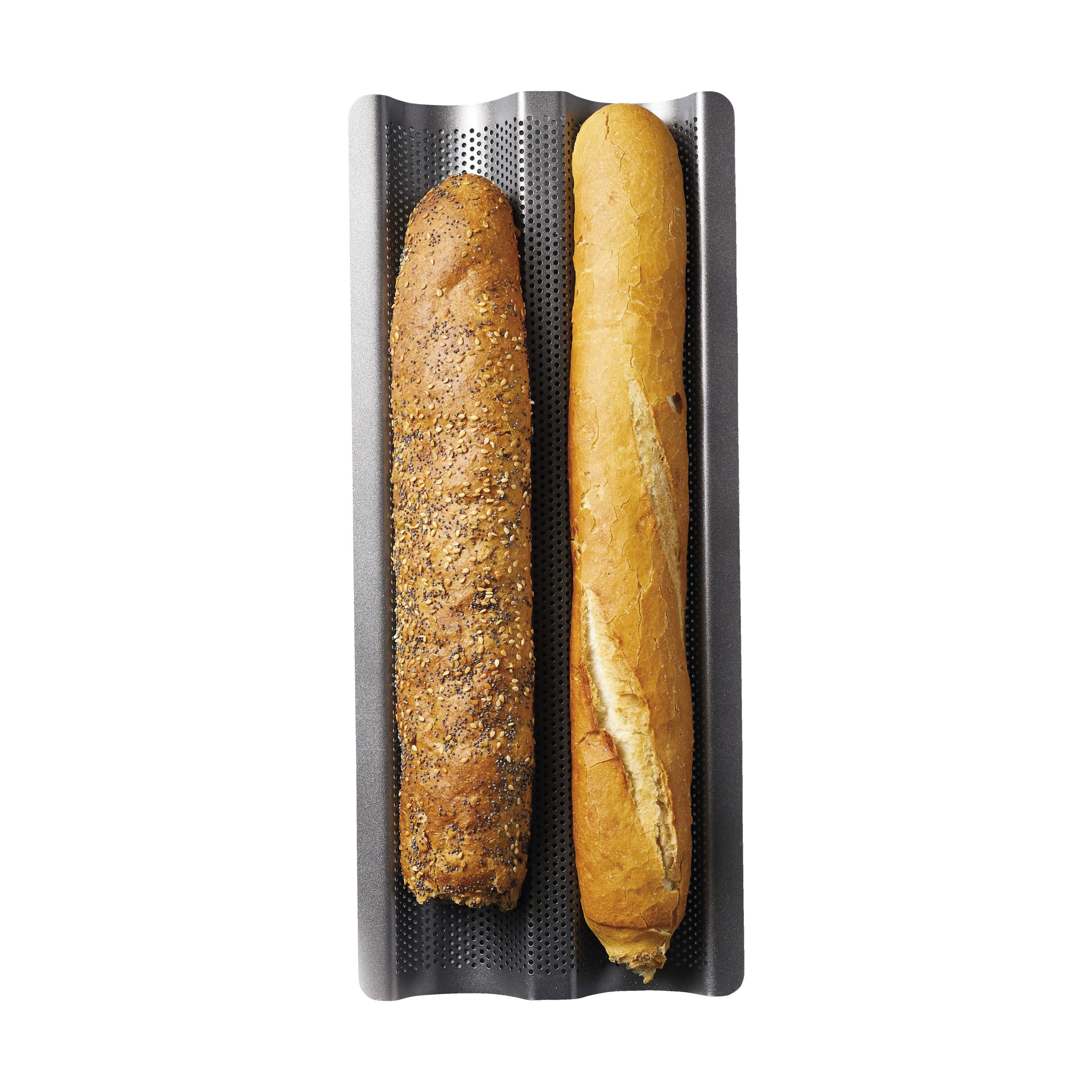 MasterClass Rugbrødsforme og brødforme Gourmet Baguette Bageform i Grå, 3