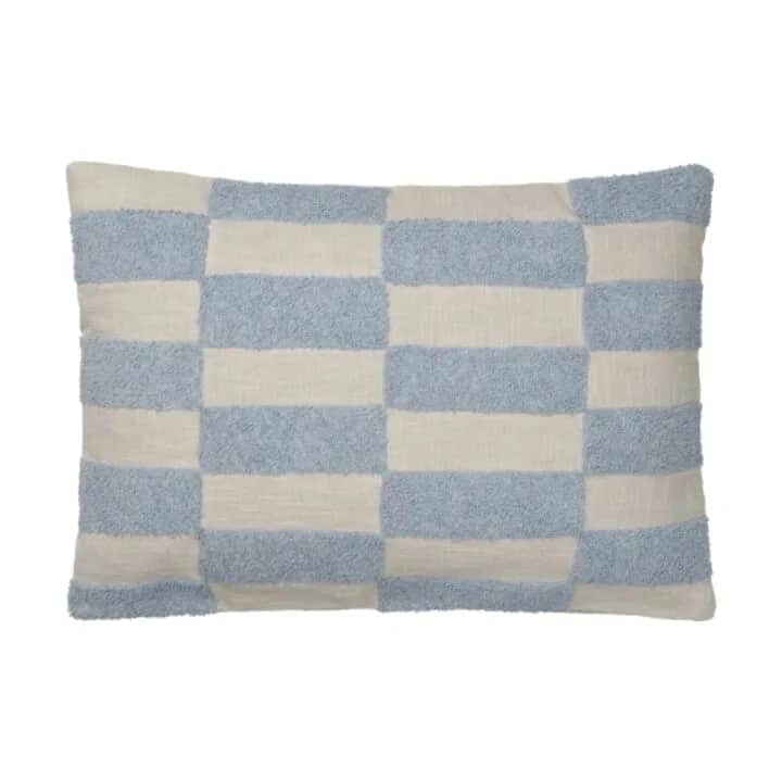 Broste Copenhagen Pyntepudebetræk Jane Pudebetræk i Dusty Blue/Oatmeal, 1