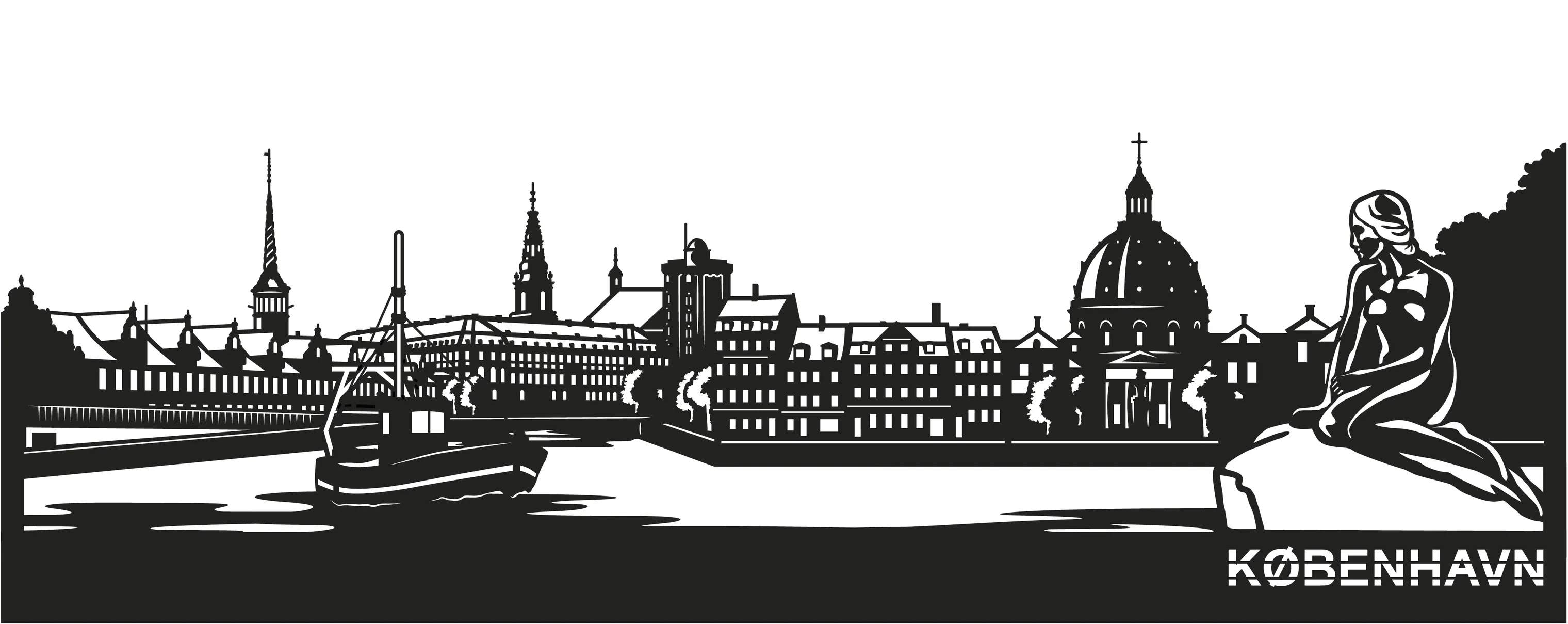 Vægrelief København, sort, large