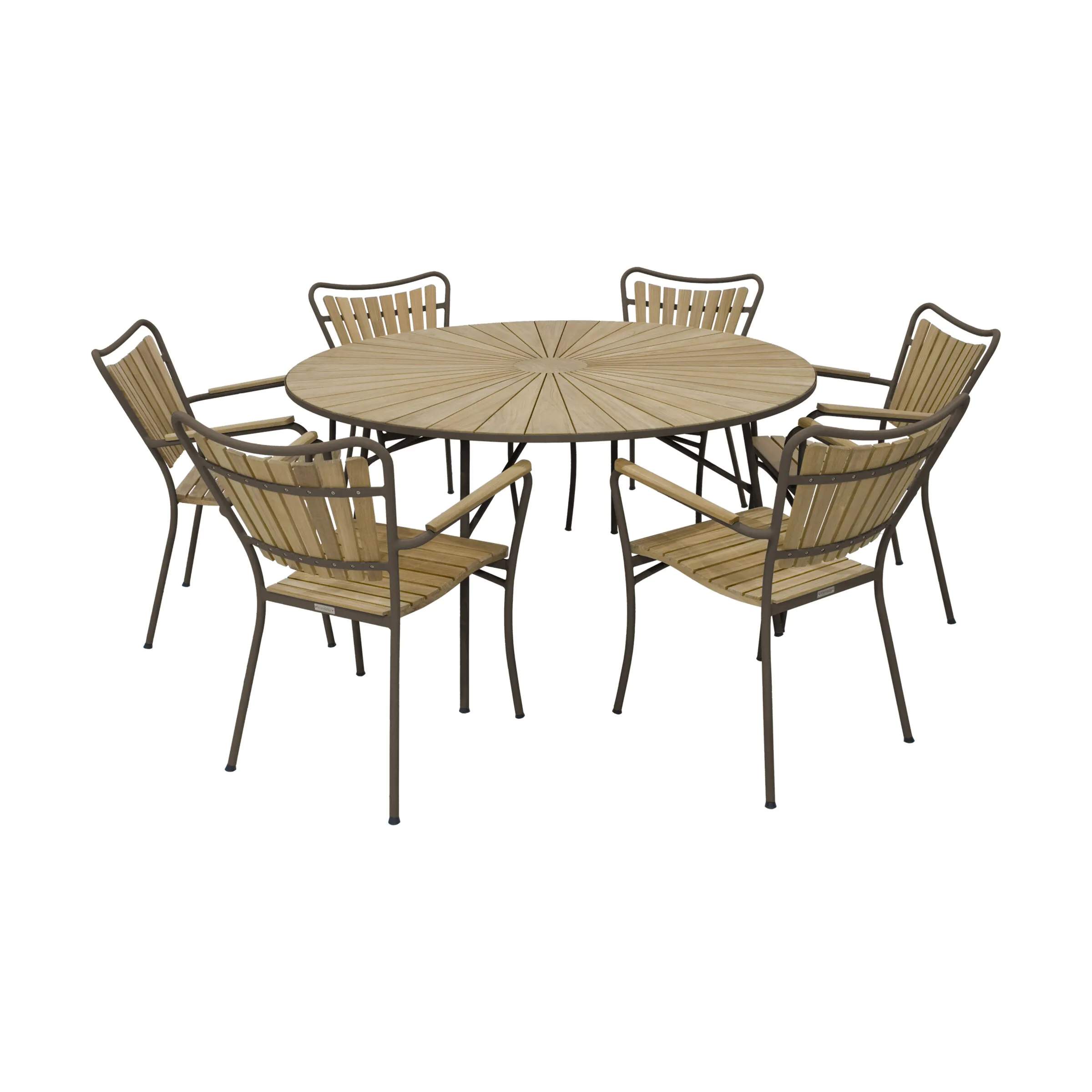 Mandalay Havemøbelsæt Marguerit Havemøbelsæt - 7 dele i mocca, 1 bord (Ø140) med 6 stole, 1