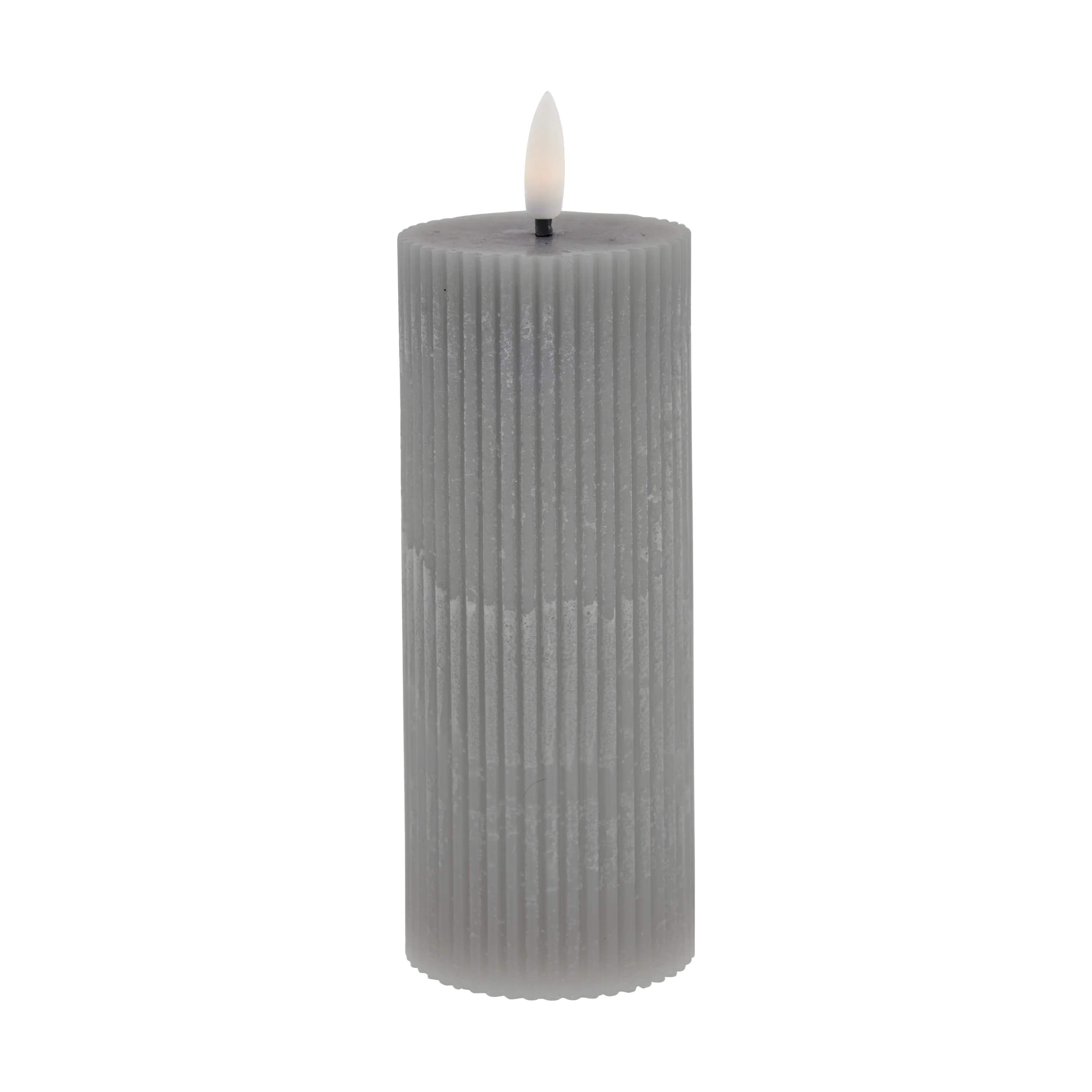 Lene Bjerre LED-lys Lillia LED Bloklys i grå, H15 x Ø6 cm, 1