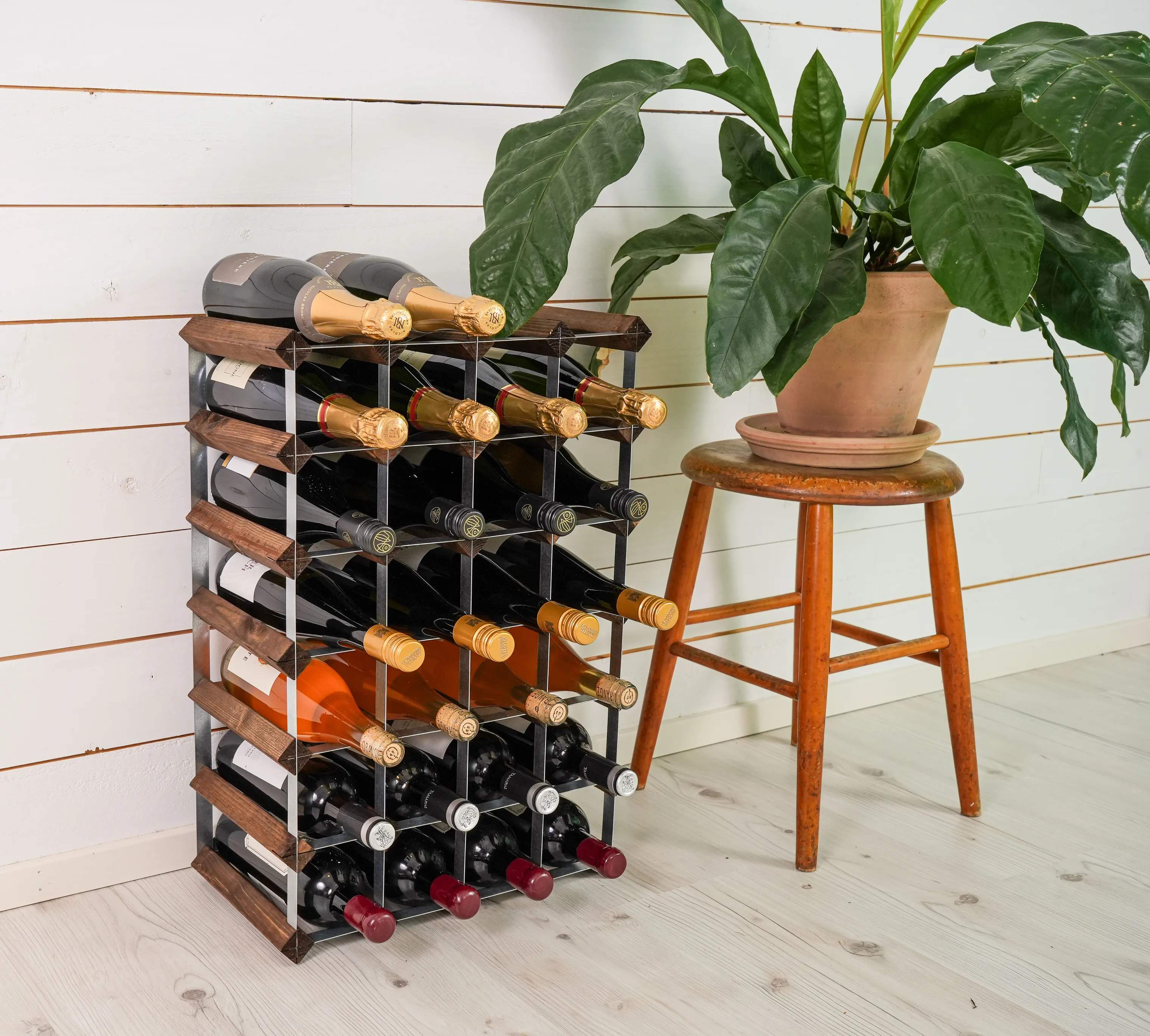 Traditional Wine Racks Vinreoler Vinreol i Mørk eg, 30 flasker, 2