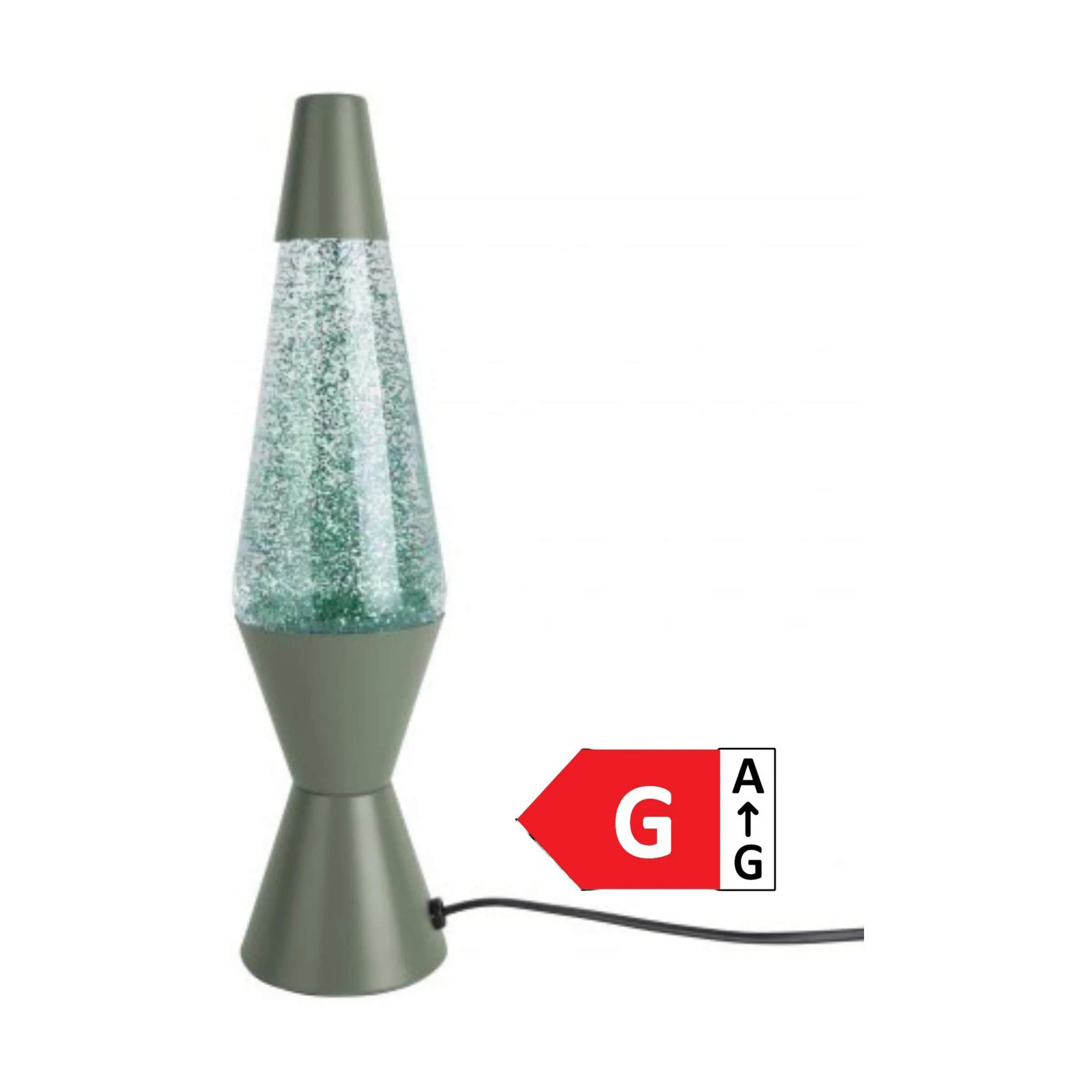 Glitter Bordlampe, grøn/grøn glimmer, large
