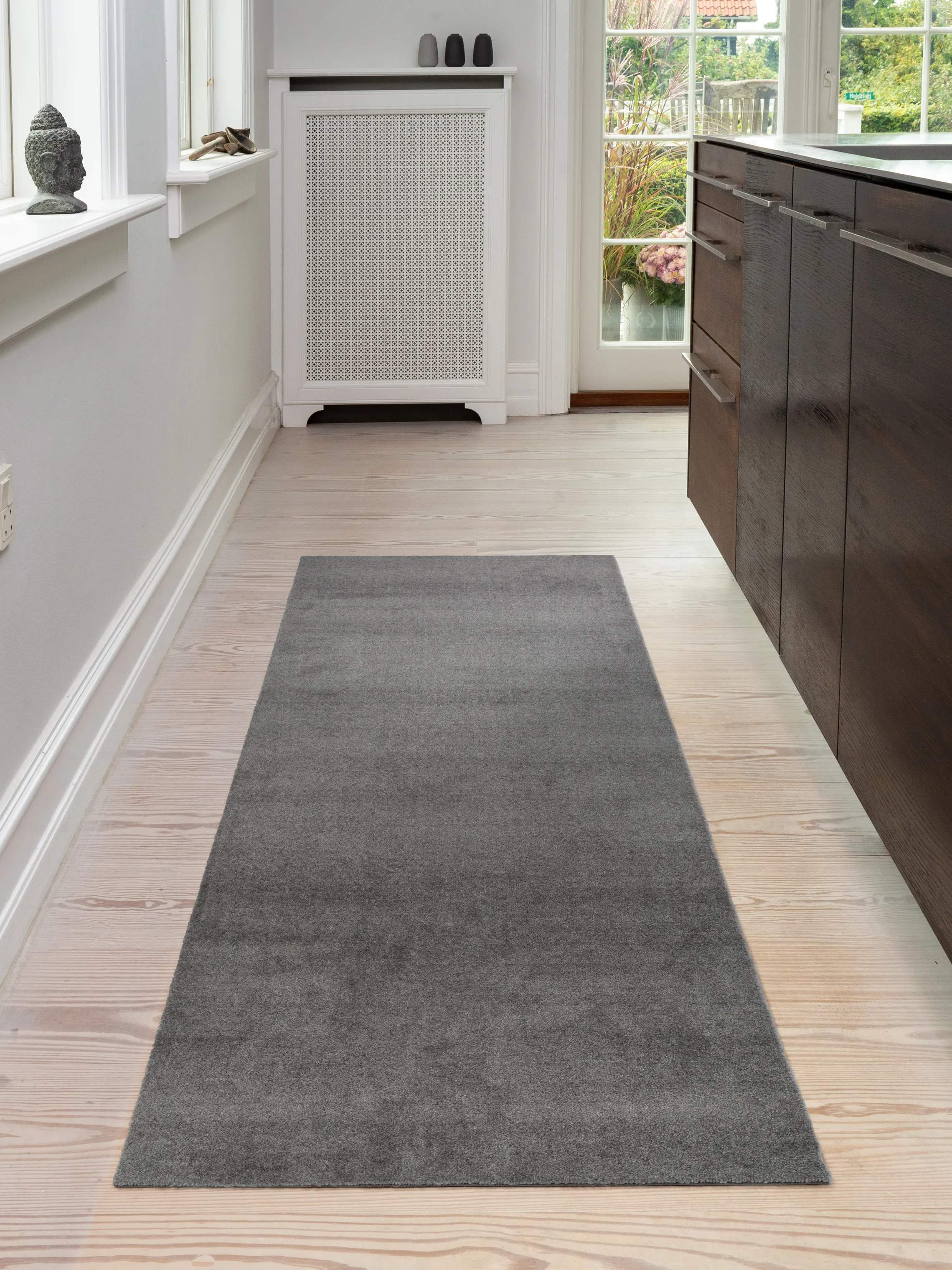 Tica Copenhagen Dørmåtter Uni Color Gulvmåtte i Stålgrå, B67 x L200 cm, 4