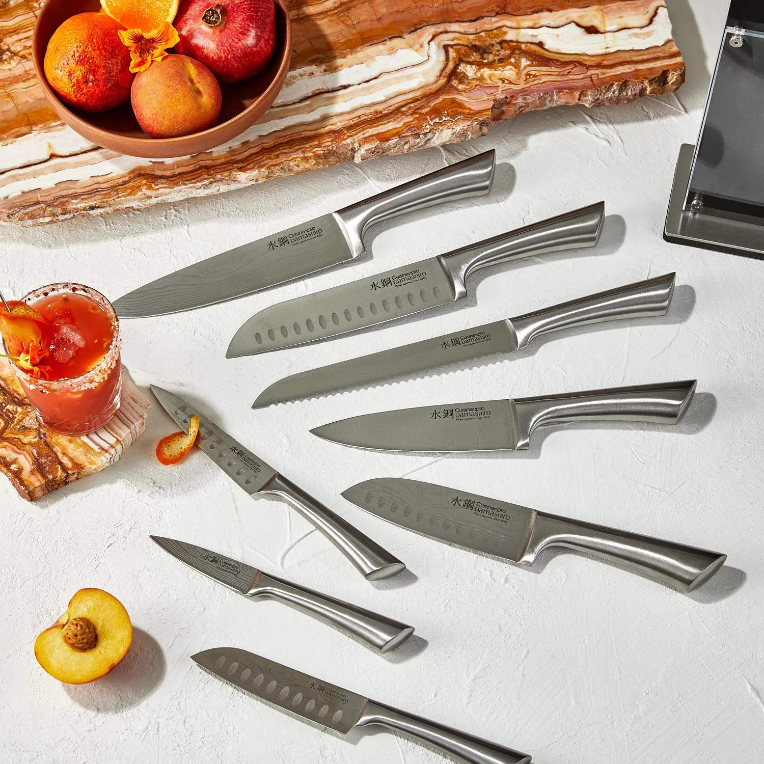 THE CUSTOM CHEF™ Knivblokke med knive Cuisine::pro®
Damashiro® Damashiro® Nami Knivblok - 9 dele i Sort/klar, 3