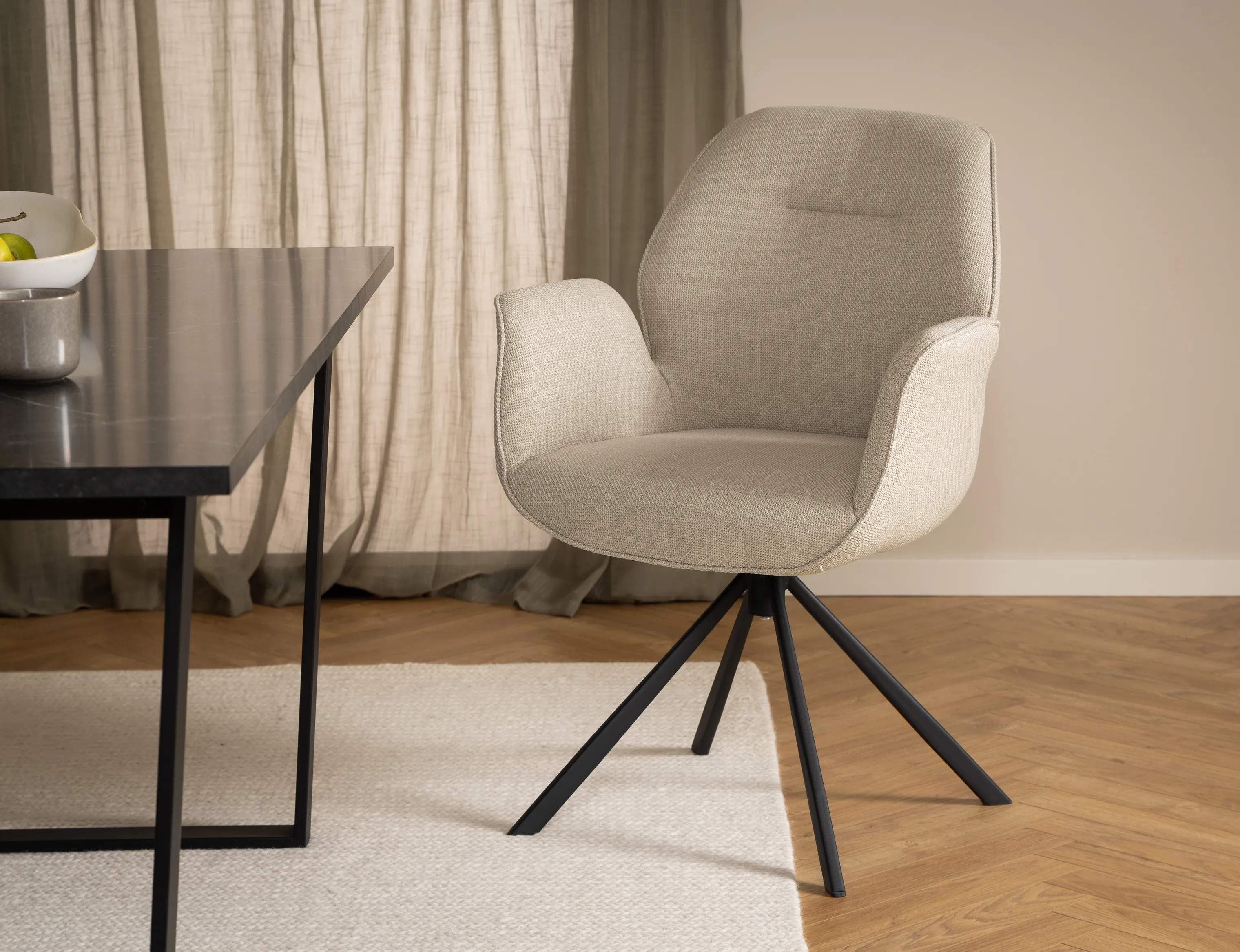 CASA Living Spisebordsstole Aura Spisebordsstol i Beige, 3