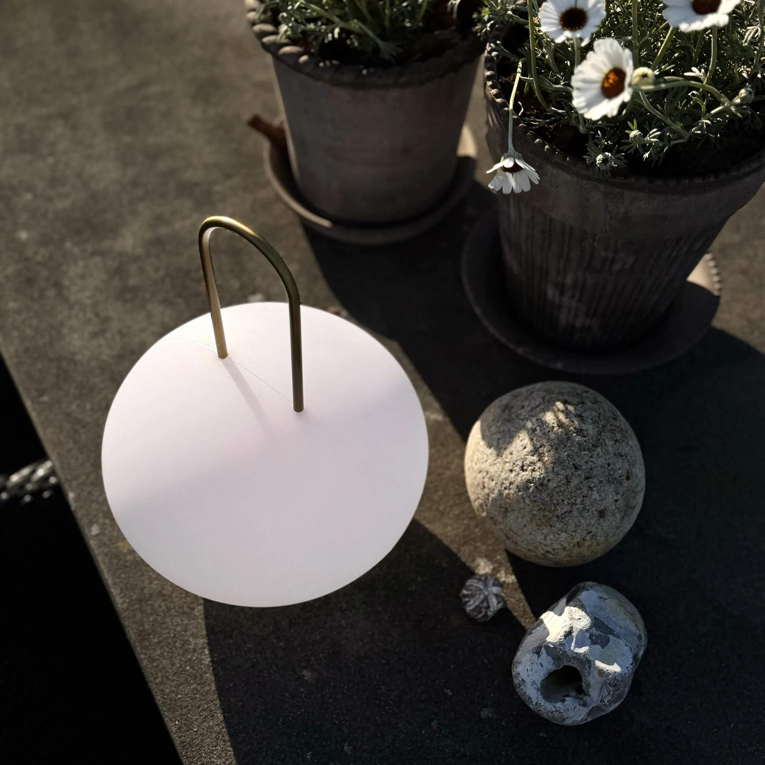 Dyberg Larsen Lanterner Ellipse Udendørs lanterne i Hvid/ Messing, 3