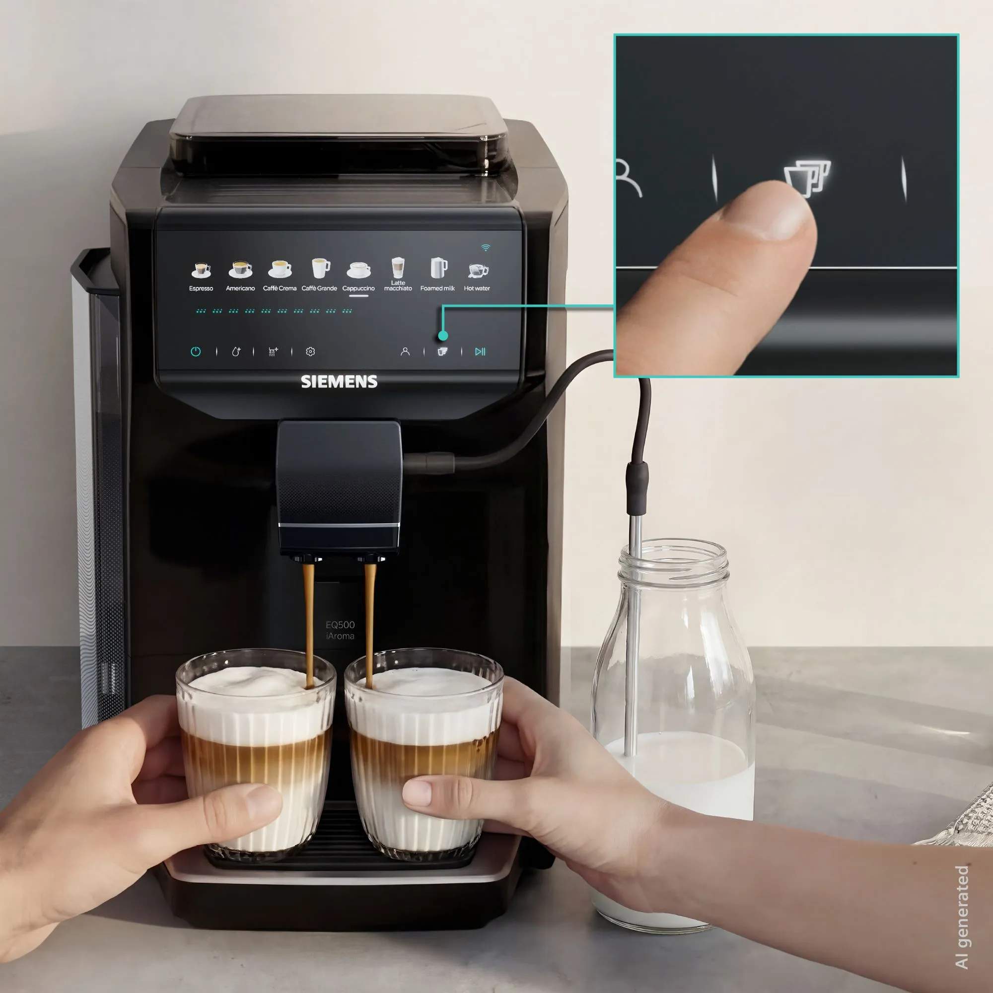 Siemens Espressomaskiner EQ500 iAroma Espressomaskine TP553E19 i Sort, 1