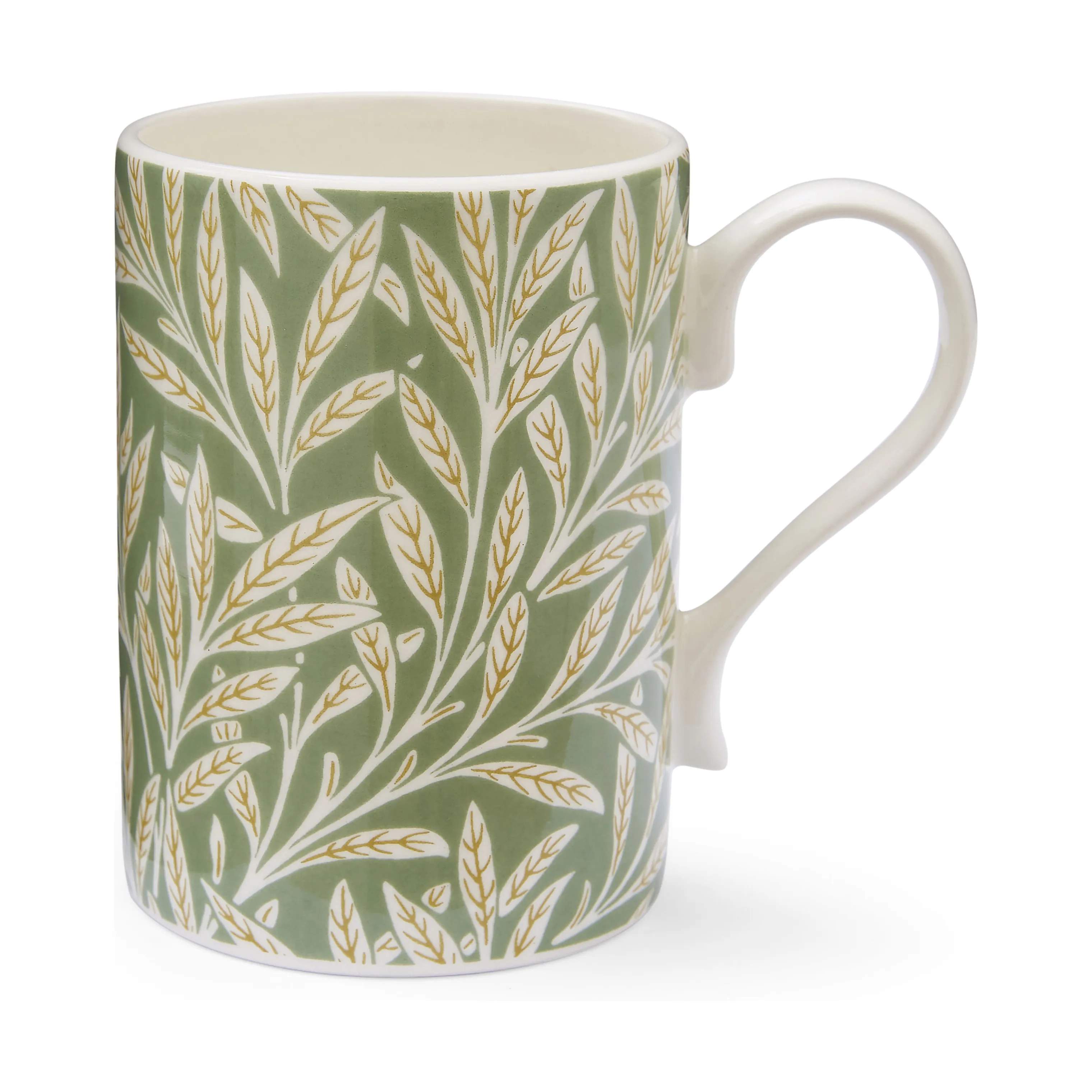 Spode Krus og kopper med hank Morris & Co Krus i Grøn/hvid/orange, 1