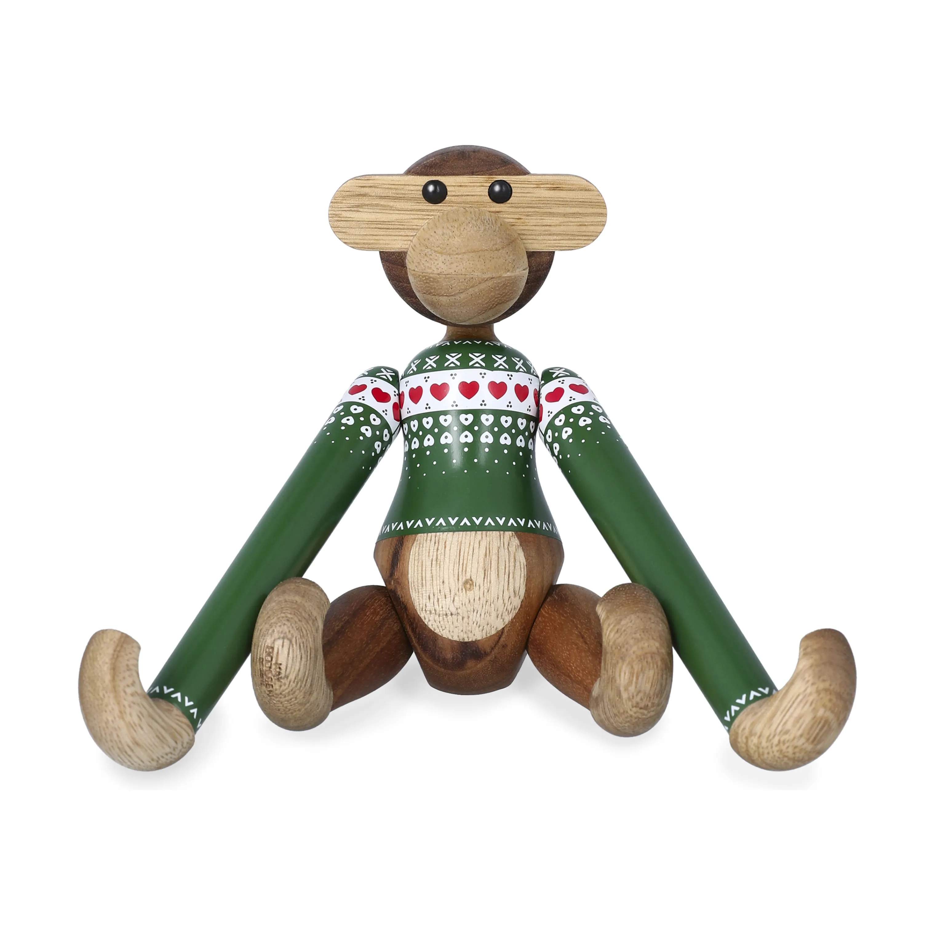 Kay Bojesen Julefigurer Monkey Abe m. julesweater - Lille i Grøn, 19,5 cm, 1