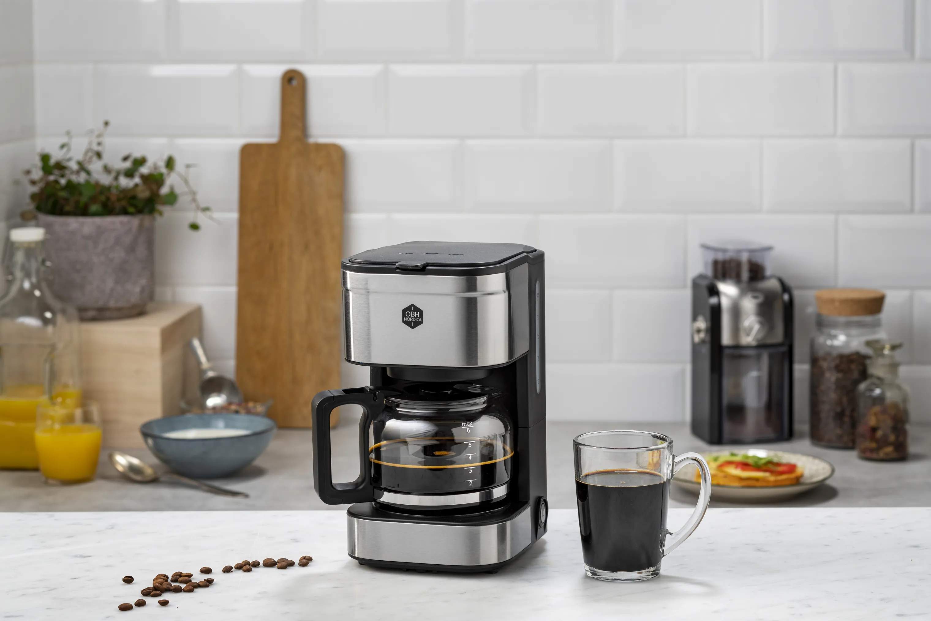 OBH Nordica Kaffemaskiner Coffee Prio Kaffemaskine i Sølvfarvet, 5