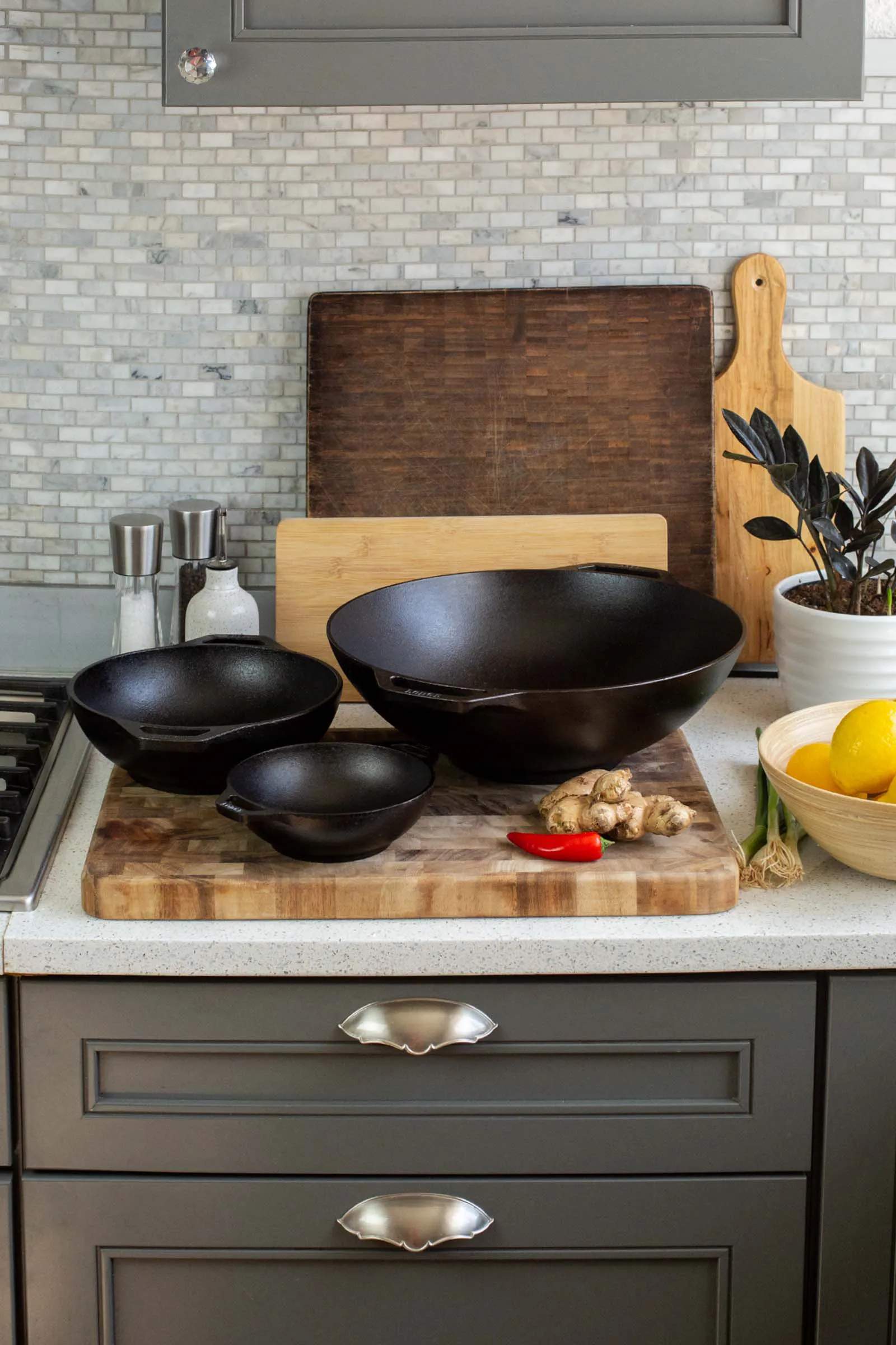 Lodge Cast Iron Wokpander Chefs Chef Wokpande i Sort, 2