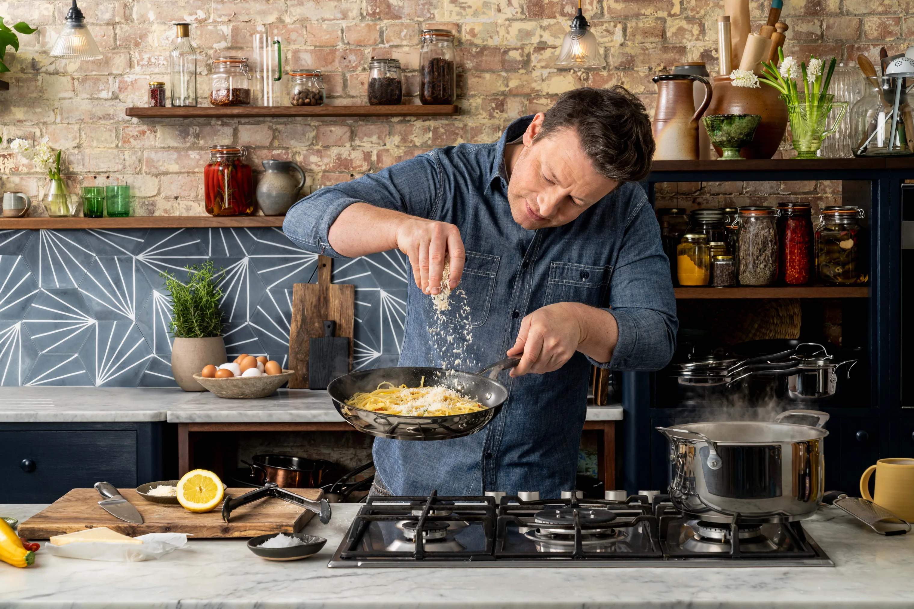 Jamie Oliver by Tefal Grydesæt Kitchen Essential Essential Grydesæt - 6 dele i Sølv, 2
