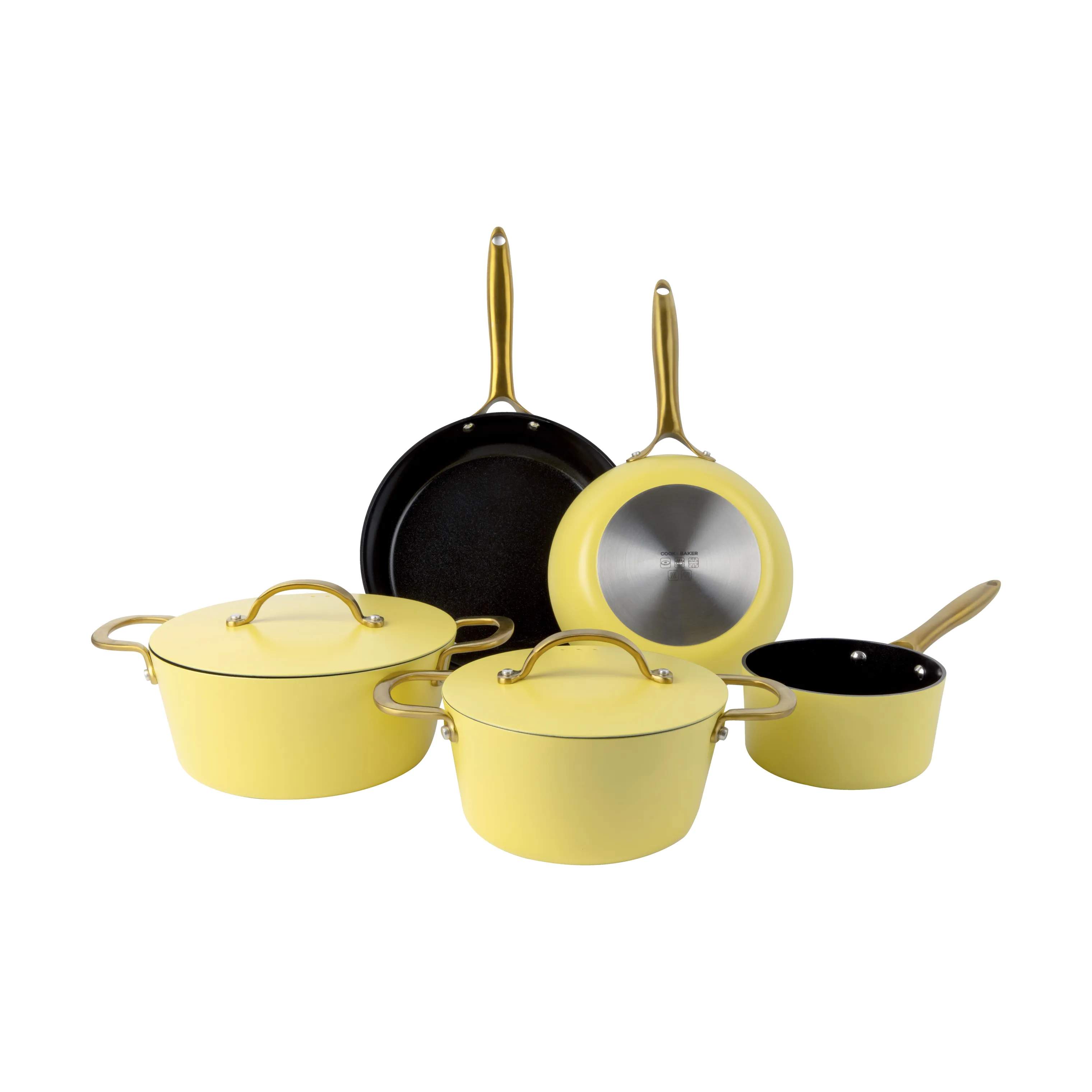 Cook & Baker Grydesæt Colourful Colour Pande- og Grydesæt - 7 dele i Gul, 1