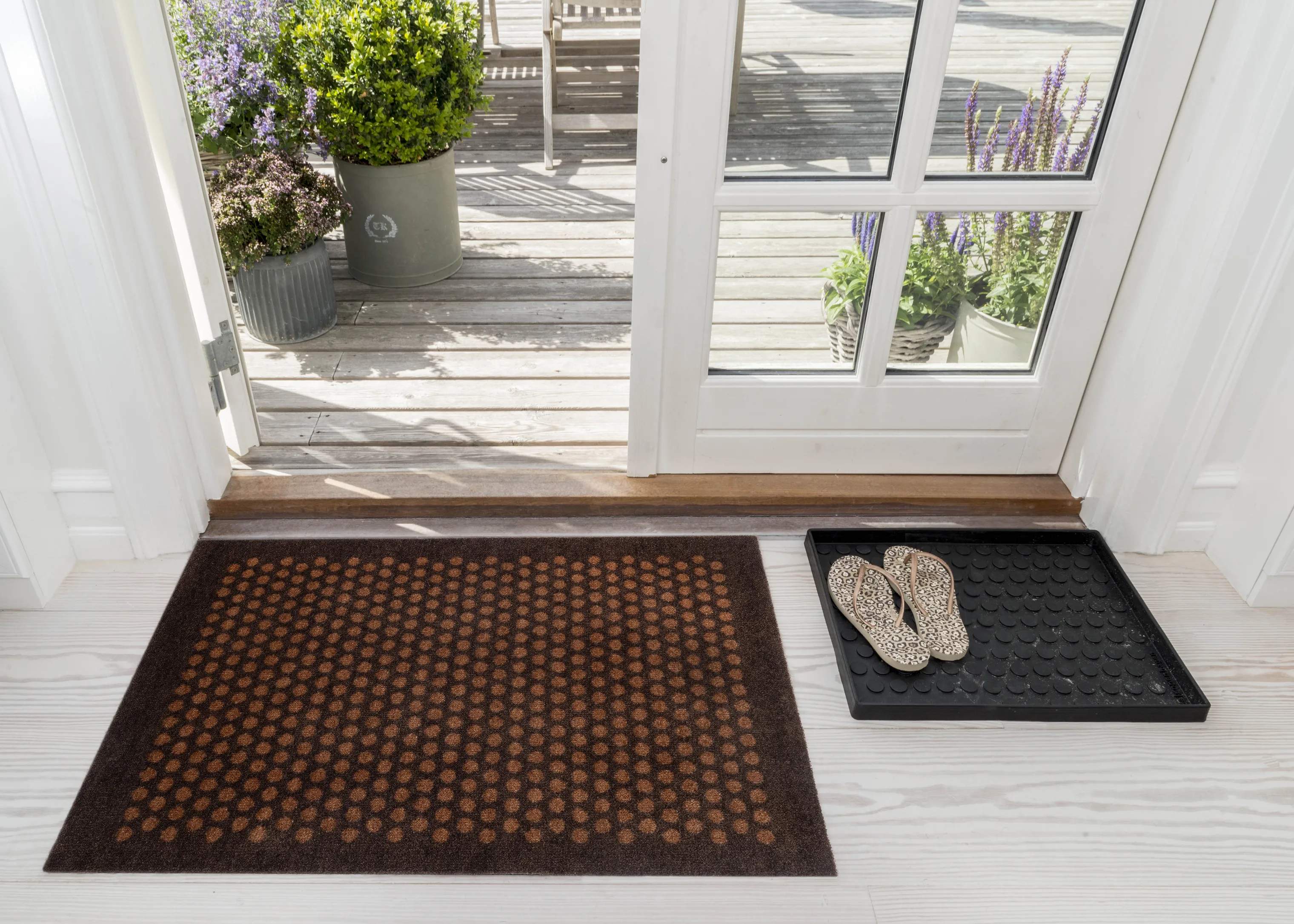 Tica Copenhagen Dørmåtter Dot Gulvmåtte i brun/cognac, B60 x L90 cm, 4