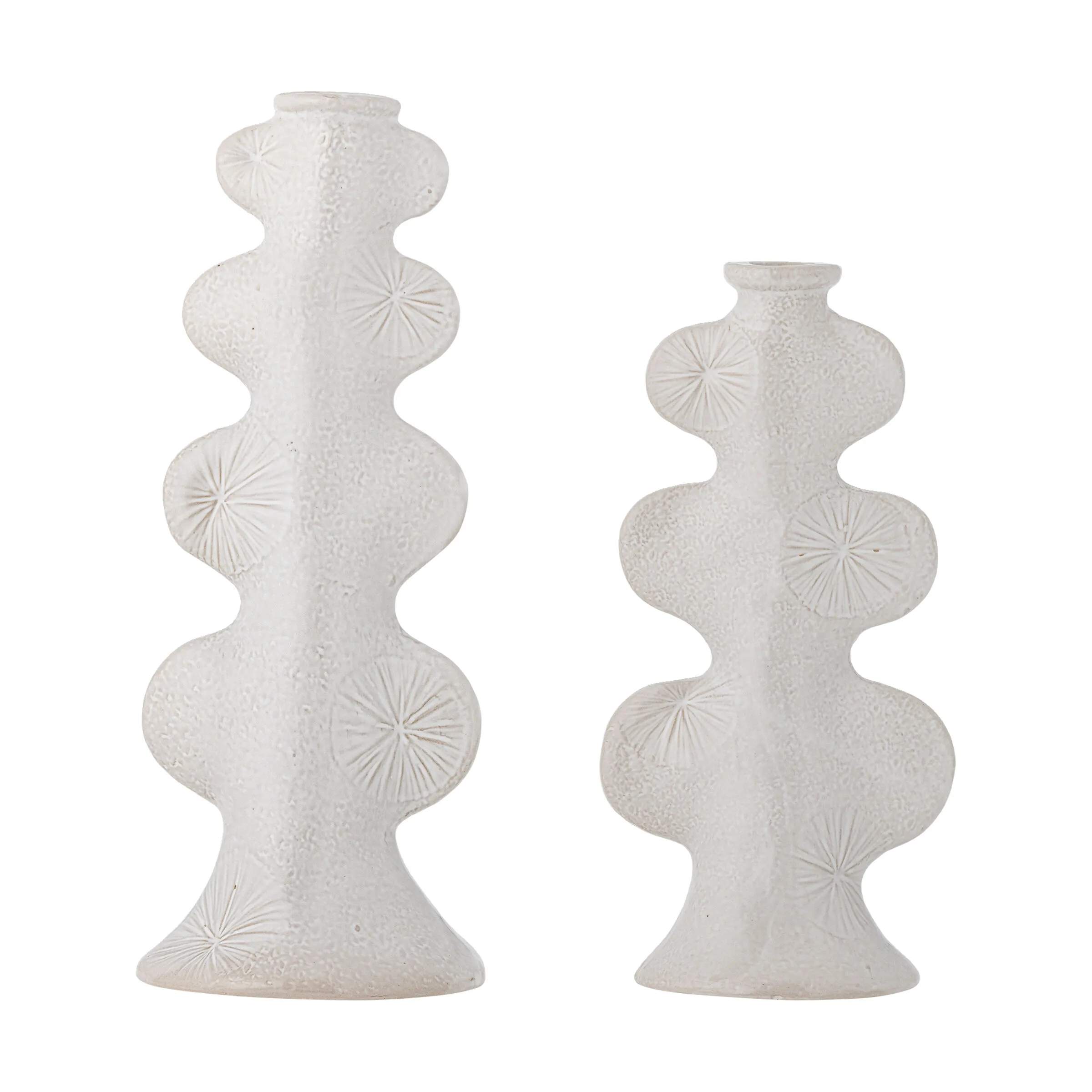 Bloomingville Kronelysestage Cason Lysestager - 2 stk. i Hvid, 1
