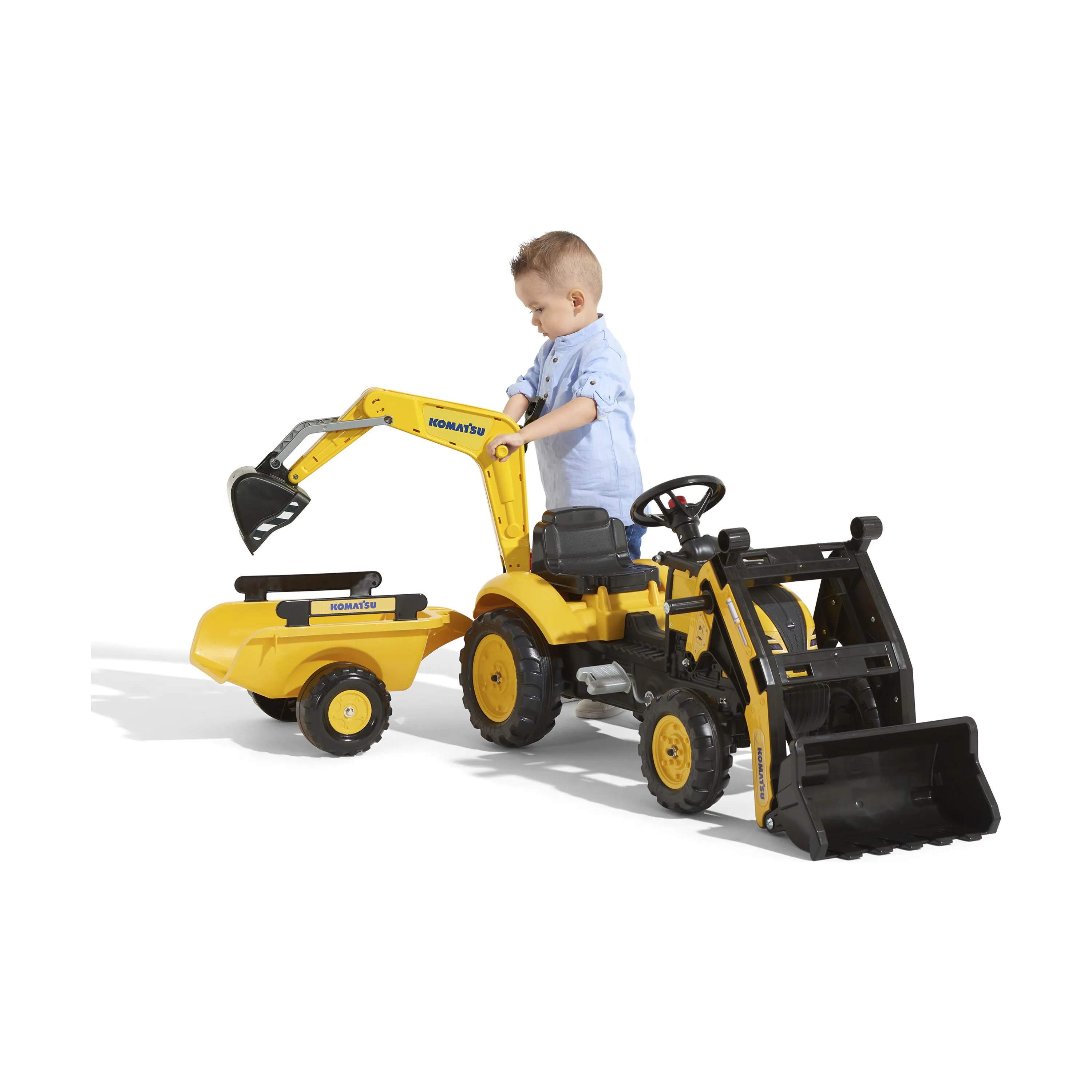 FALK Øvrig udeleg Komatsu Rendegraver m. trailer i Gul, 3