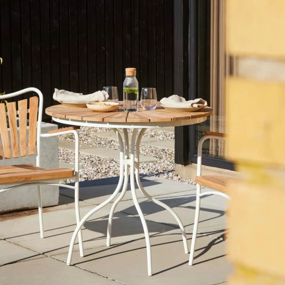 cinas Caféborde Ellen Cafebord i Hvid/Teak, 2