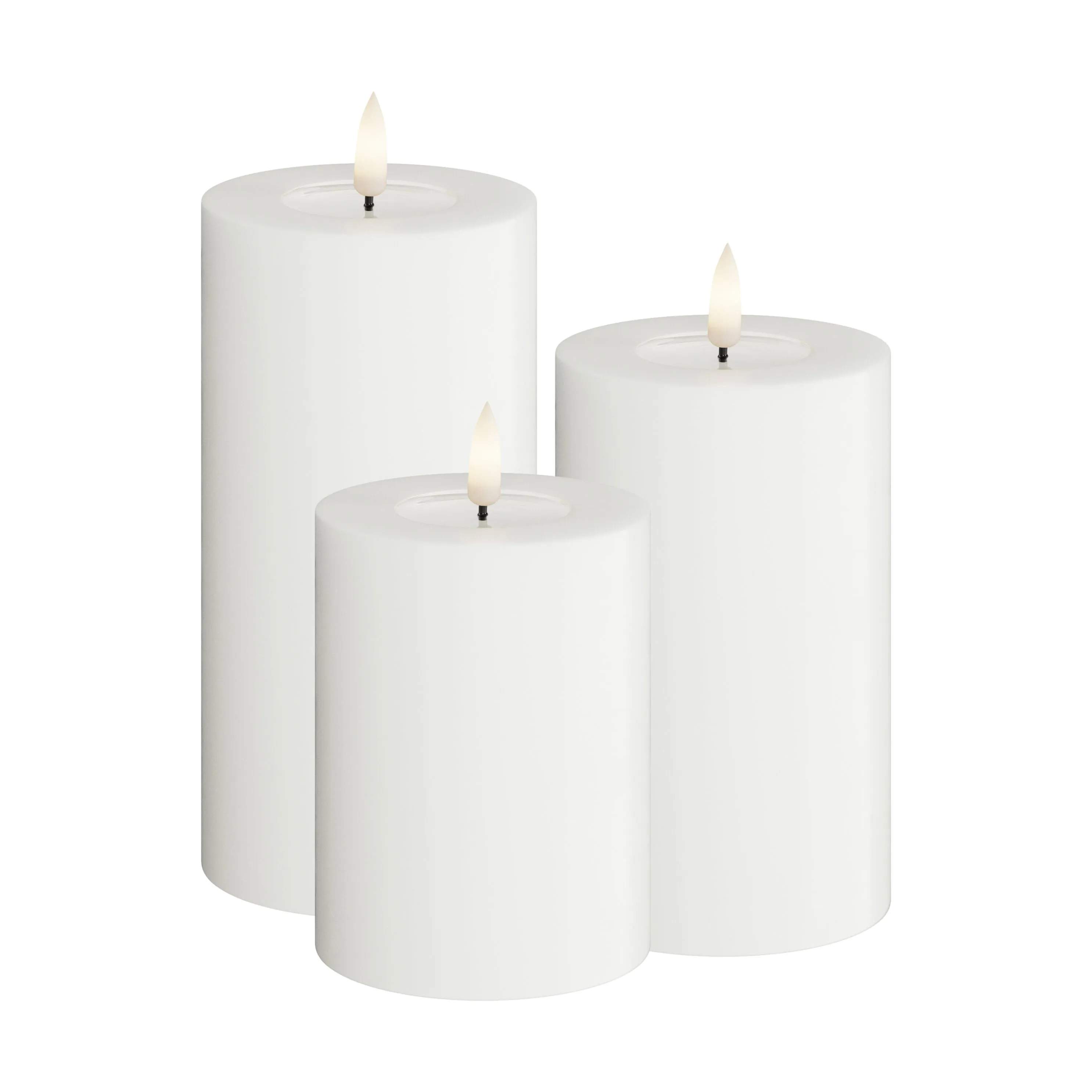 Deluxe Homeart LED-lys LED Bloklys - 3 stk. i Hvid, 1