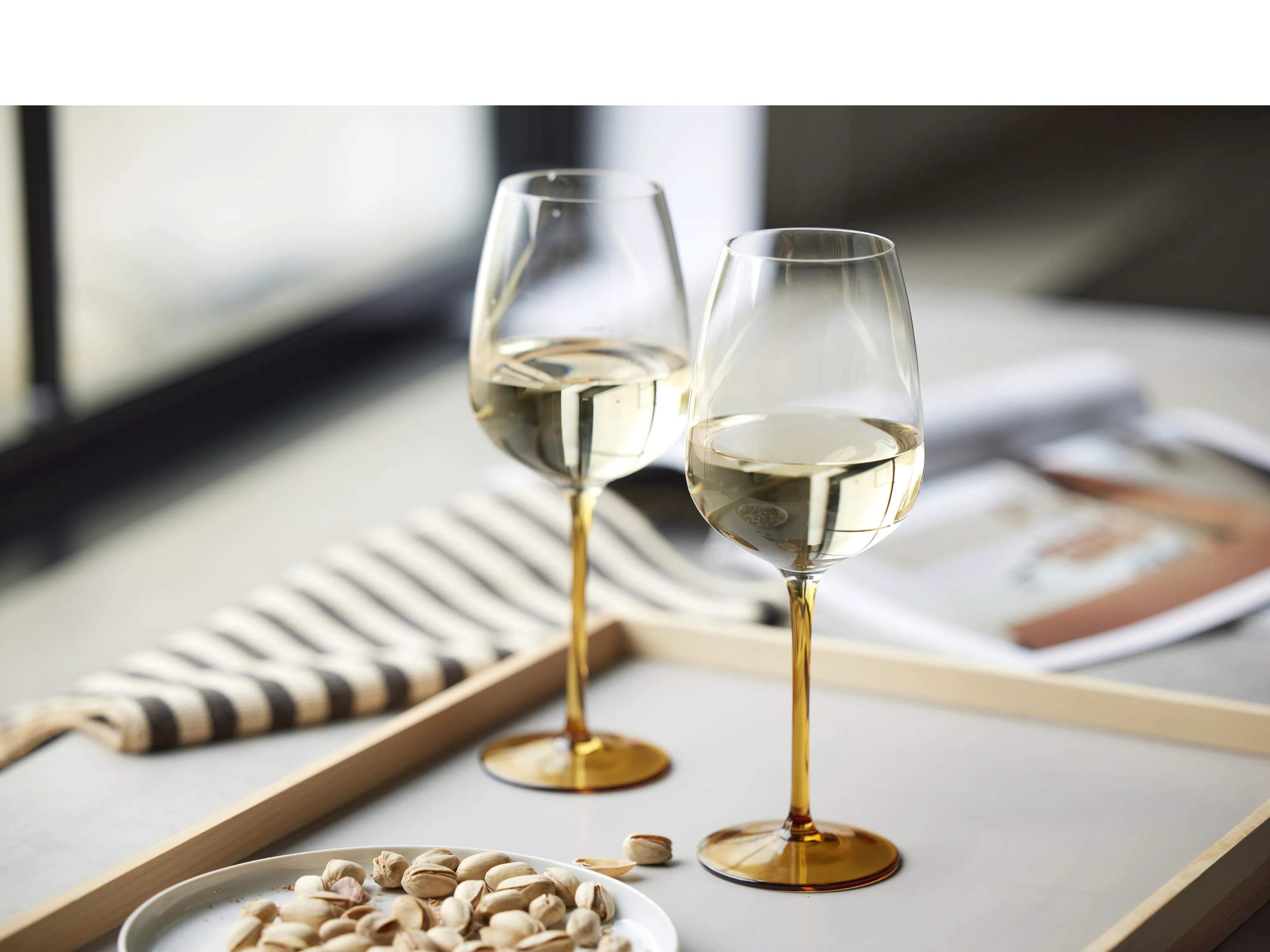 Lyngby Glas Hvidvinsglas Vienna Vinglas - 4 stk. i Amber, 2
