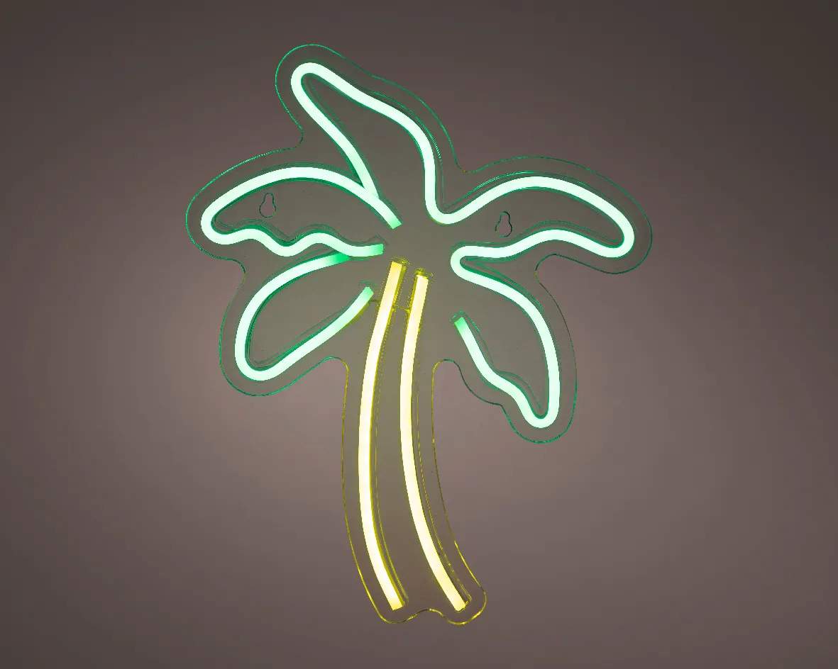 CASA Living LED-lamper LED Neon skilt i Grøn/gul, 31 cm, 2