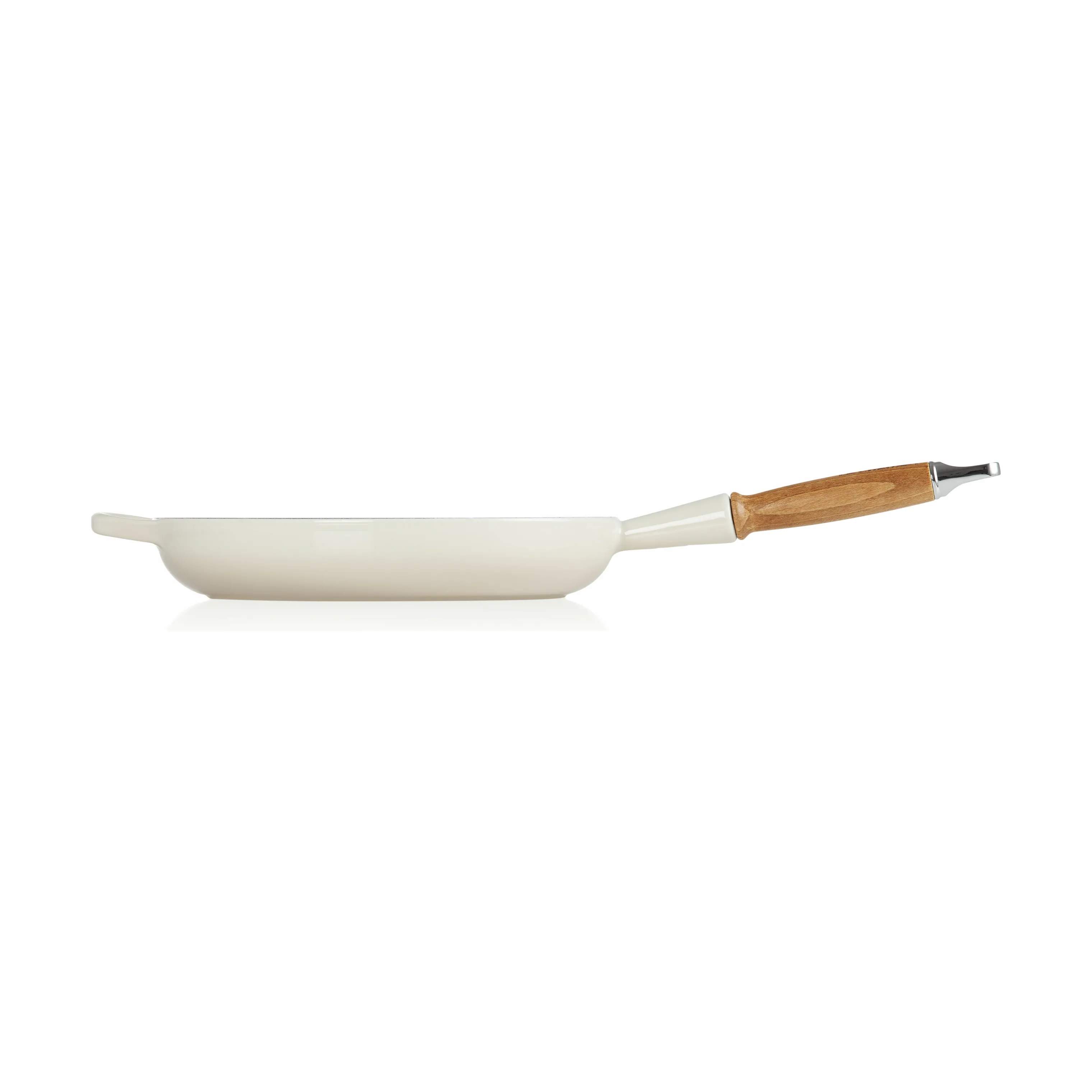 Le Creuset Stegepander Stegepande m. træhåndtag i Meringue, 2